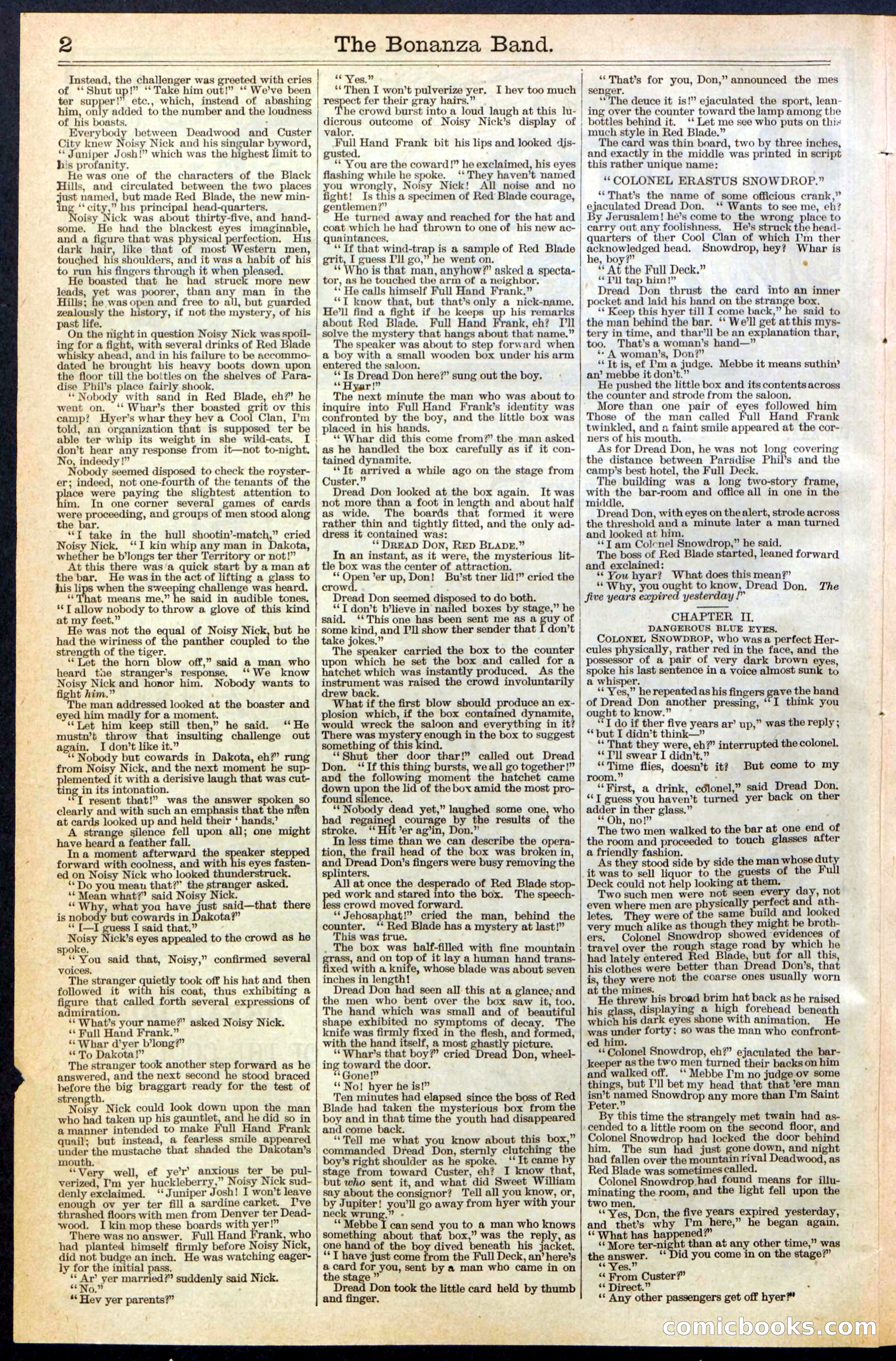 The Bonanza Band; or, Dread Don, of the Cool Clan — page 2 of 32