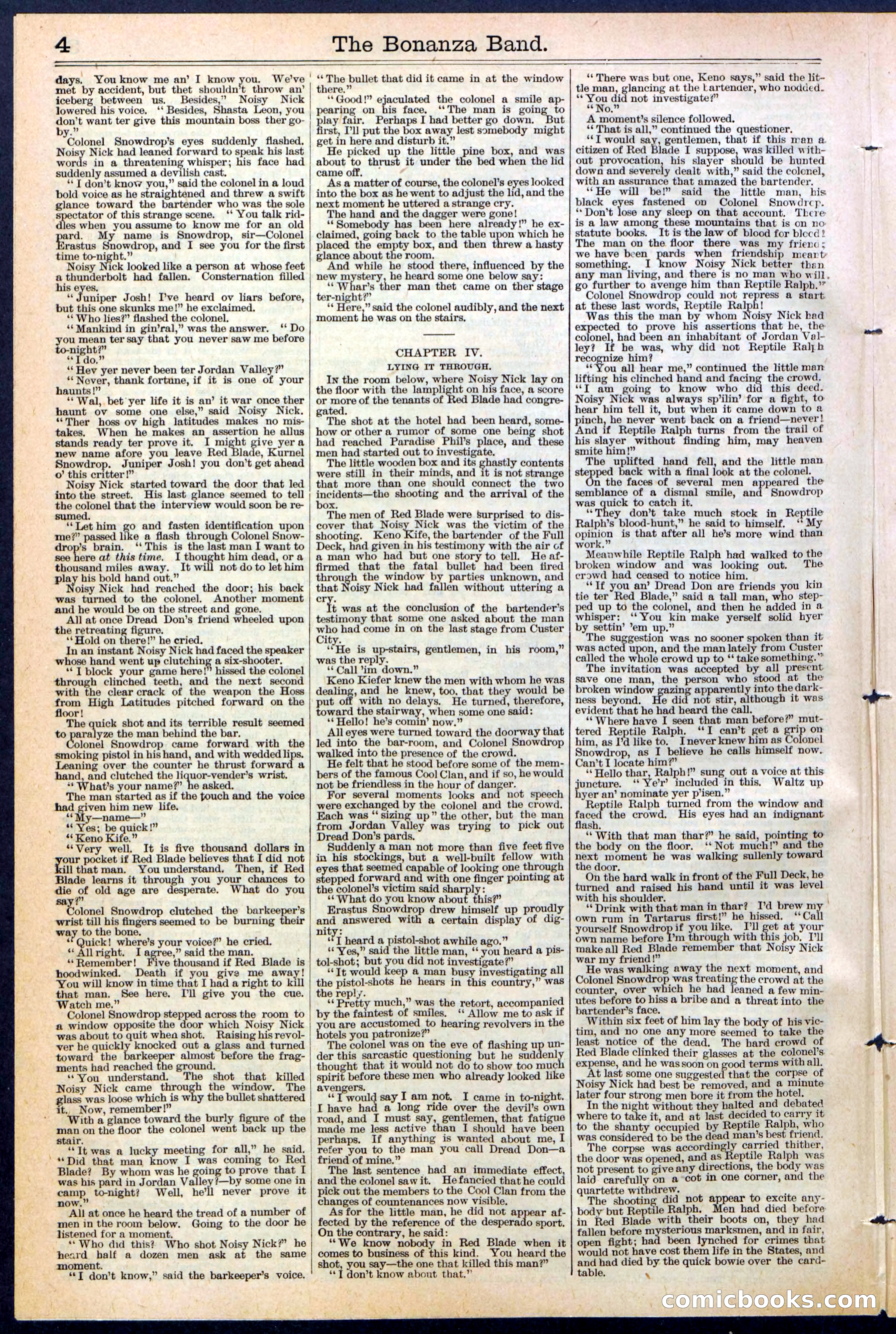 The Bonanza Band; or, Dread Don, of the Cool Clan — page 4 of 32