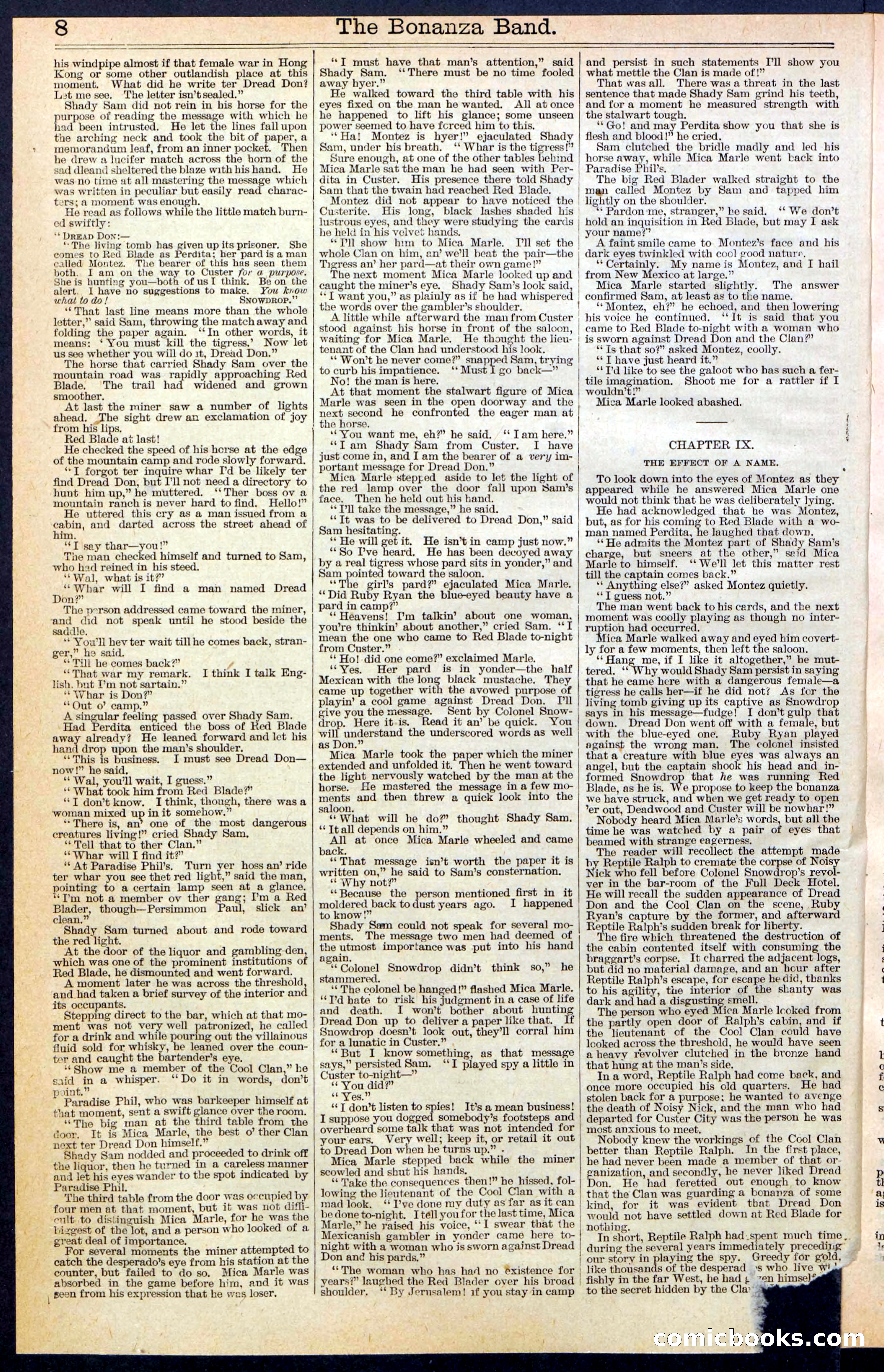 The Bonanza Band; or, Dread Don, of the Cool Clan — page 8 of 32