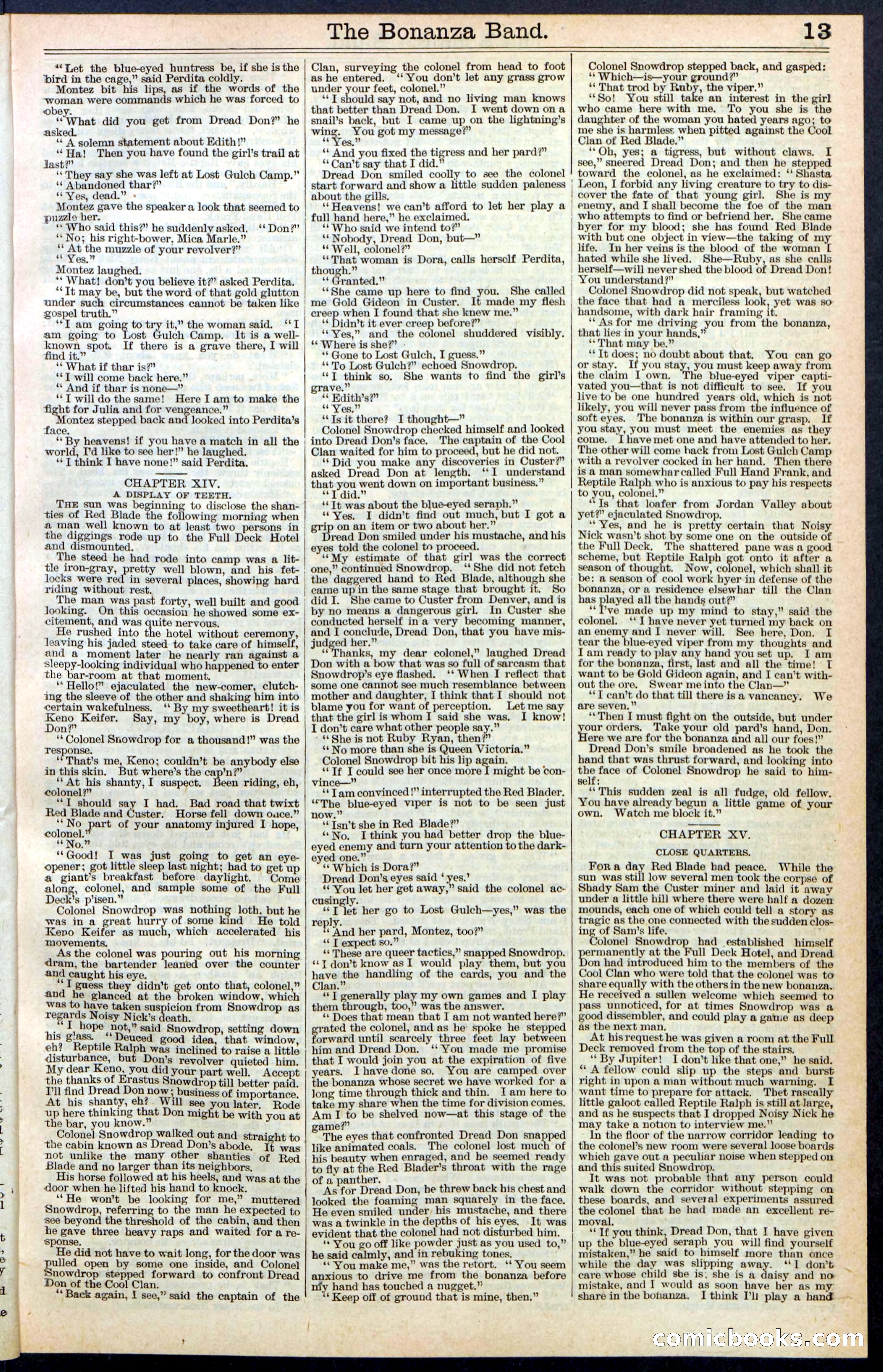 The Bonanza Band; or, Dread Don, of the Cool Clan — page 13 of 32