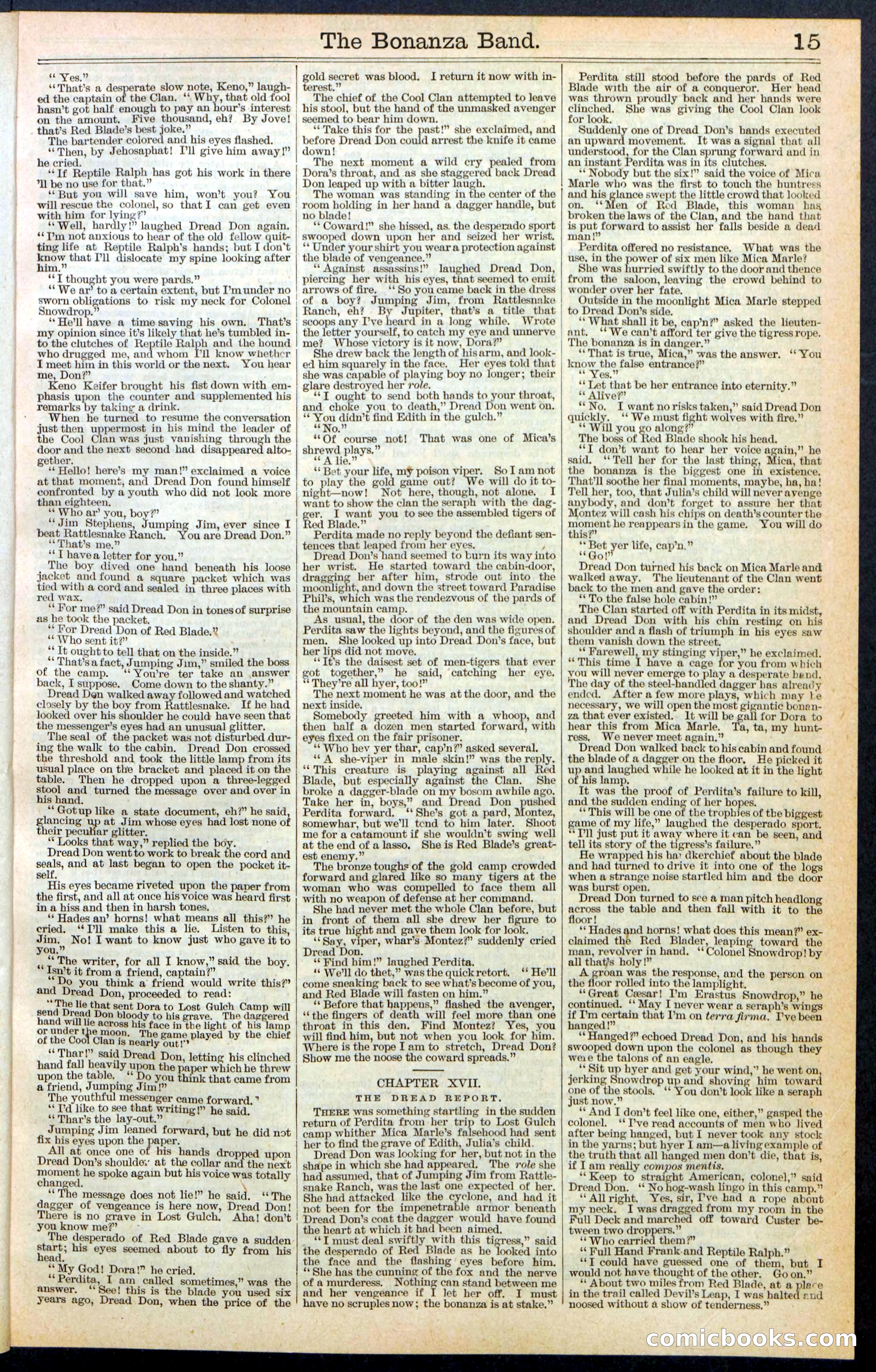The Bonanza Band; or, Dread Don, of the Cool Clan — page 15 of 32