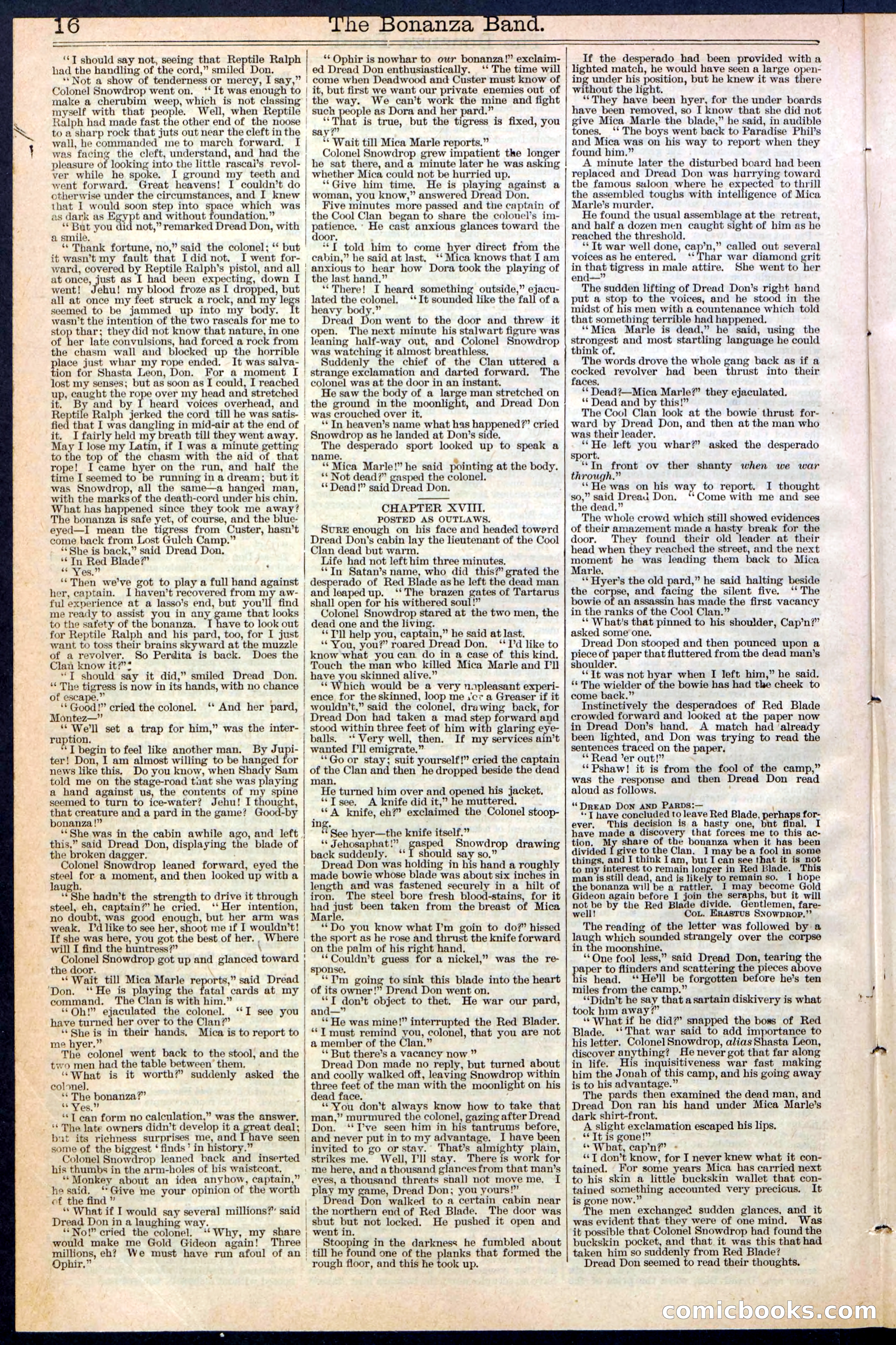 The Bonanza Band; or, Dread Don, of the Cool Clan — page 16 of 32