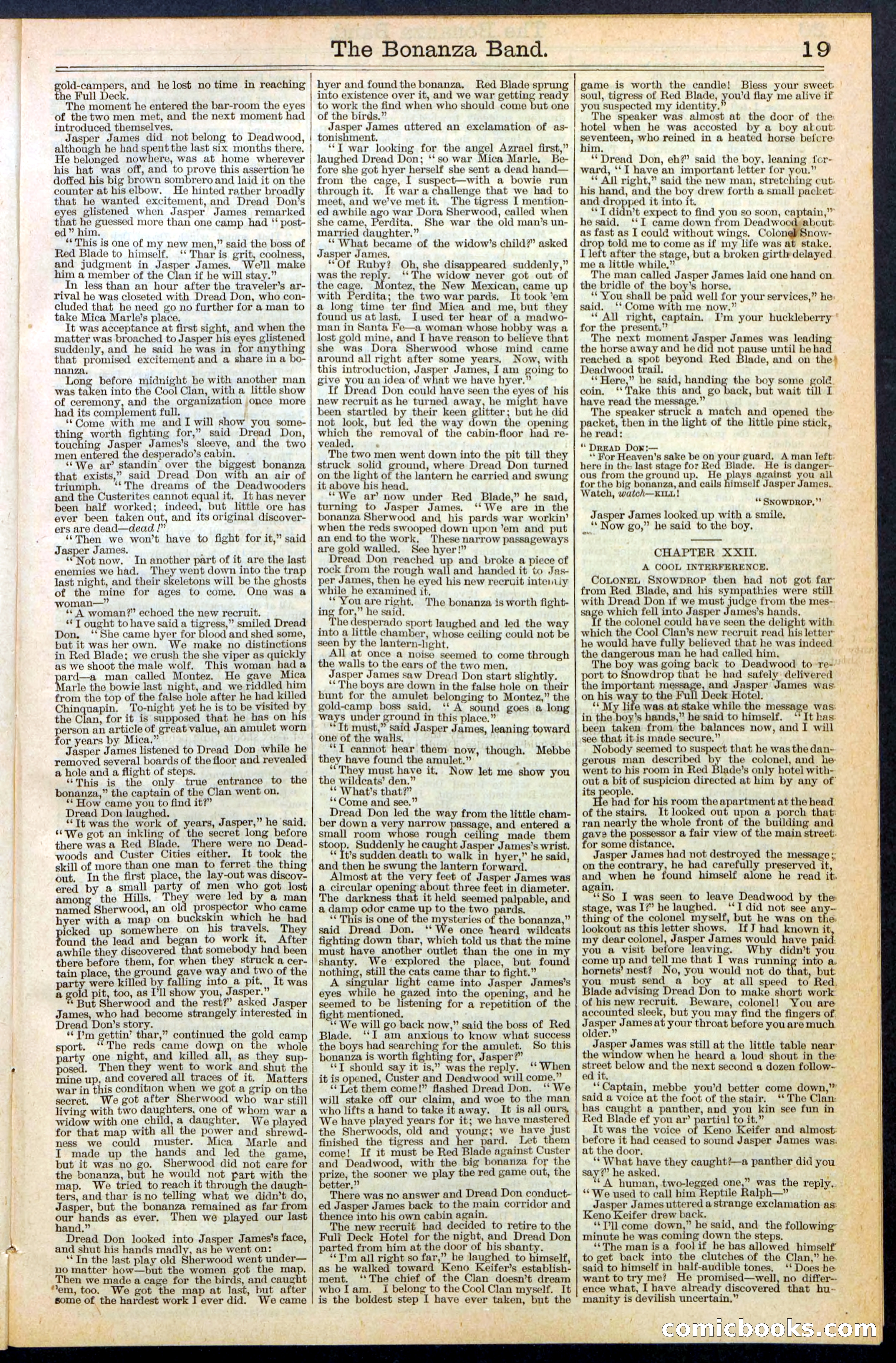 The Bonanza Band; or, Dread Don, of the Cool Clan — page 19 of 32