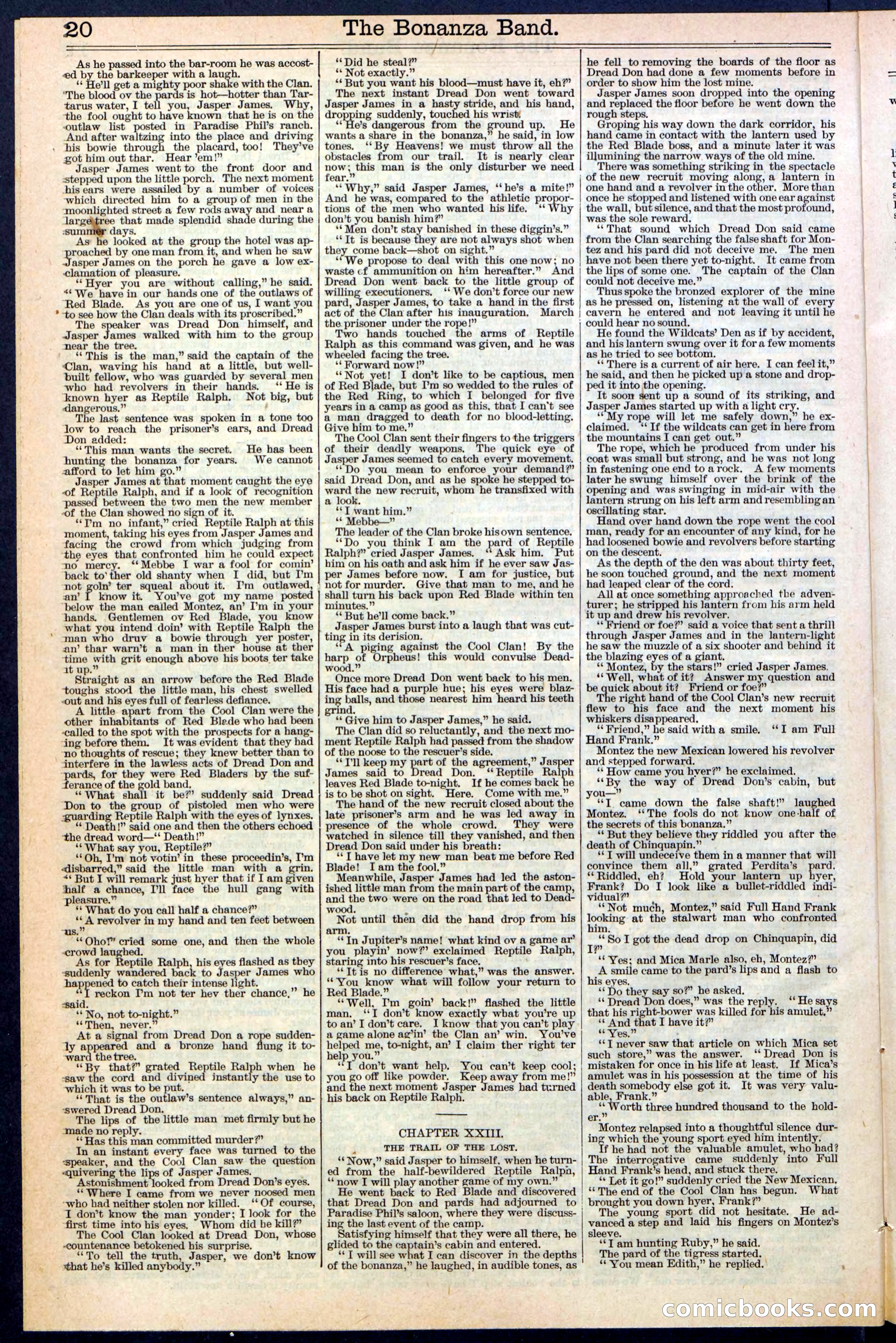 The Bonanza Band; or, Dread Don, of the Cool Clan — page 20 of 32