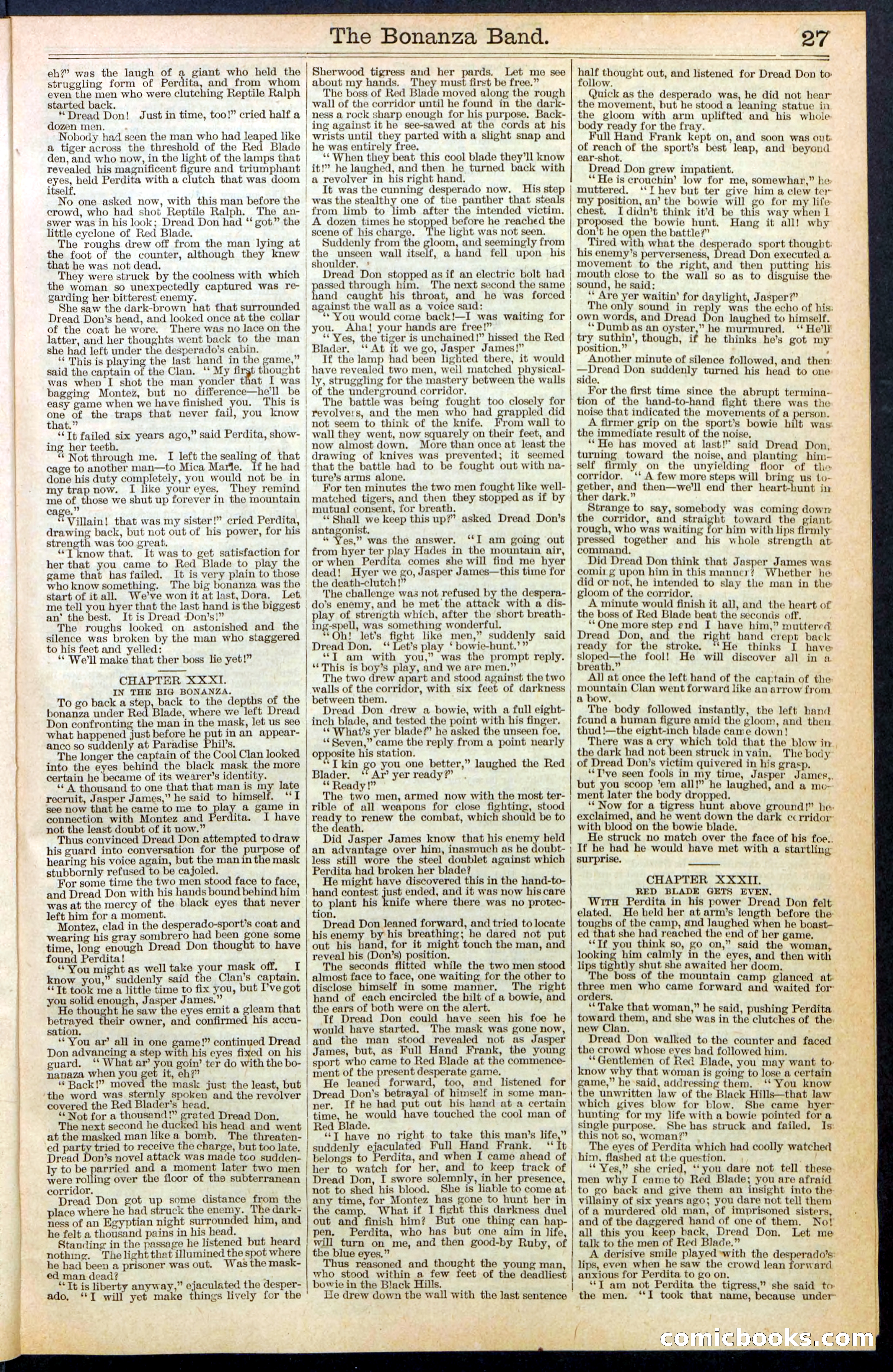 The Bonanza Band; or, Dread Don, of the Cool Clan — page 27 of 32