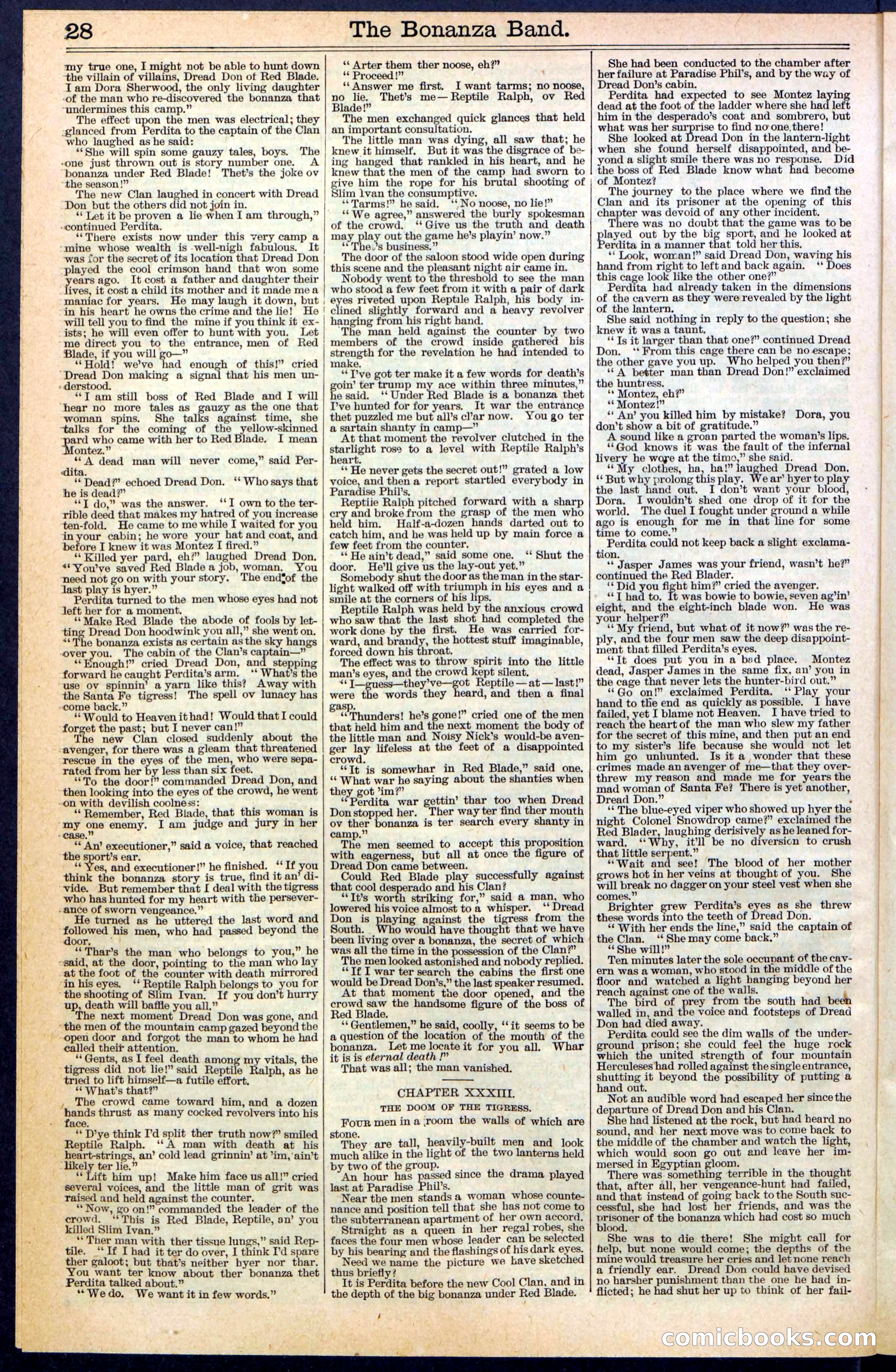 The Bonanza Band; or, Dread Don, of the Cool Clan — page 28 of 32