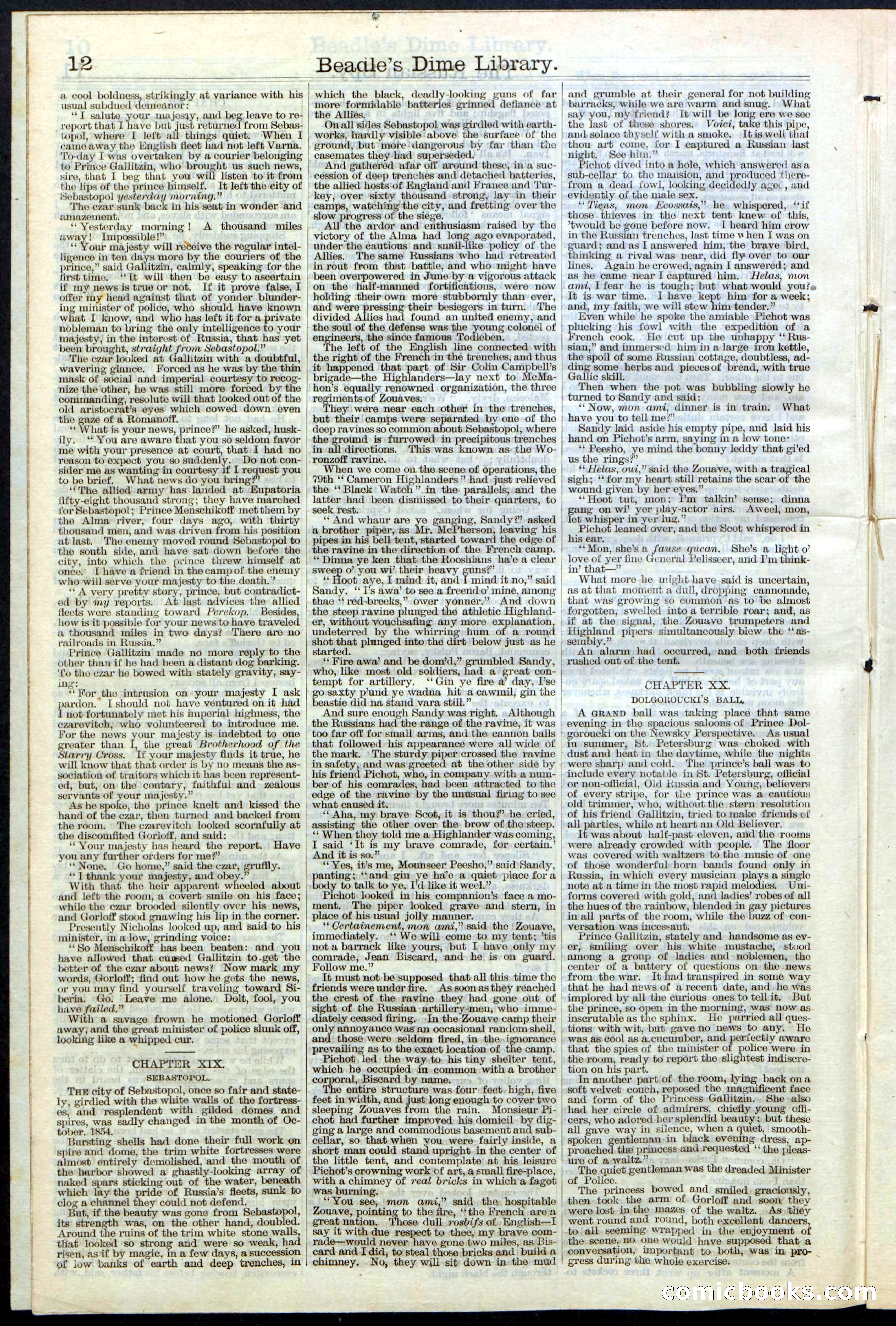 Beadle's Dime Library, Vol. III, No. 39 — page 12 of 24