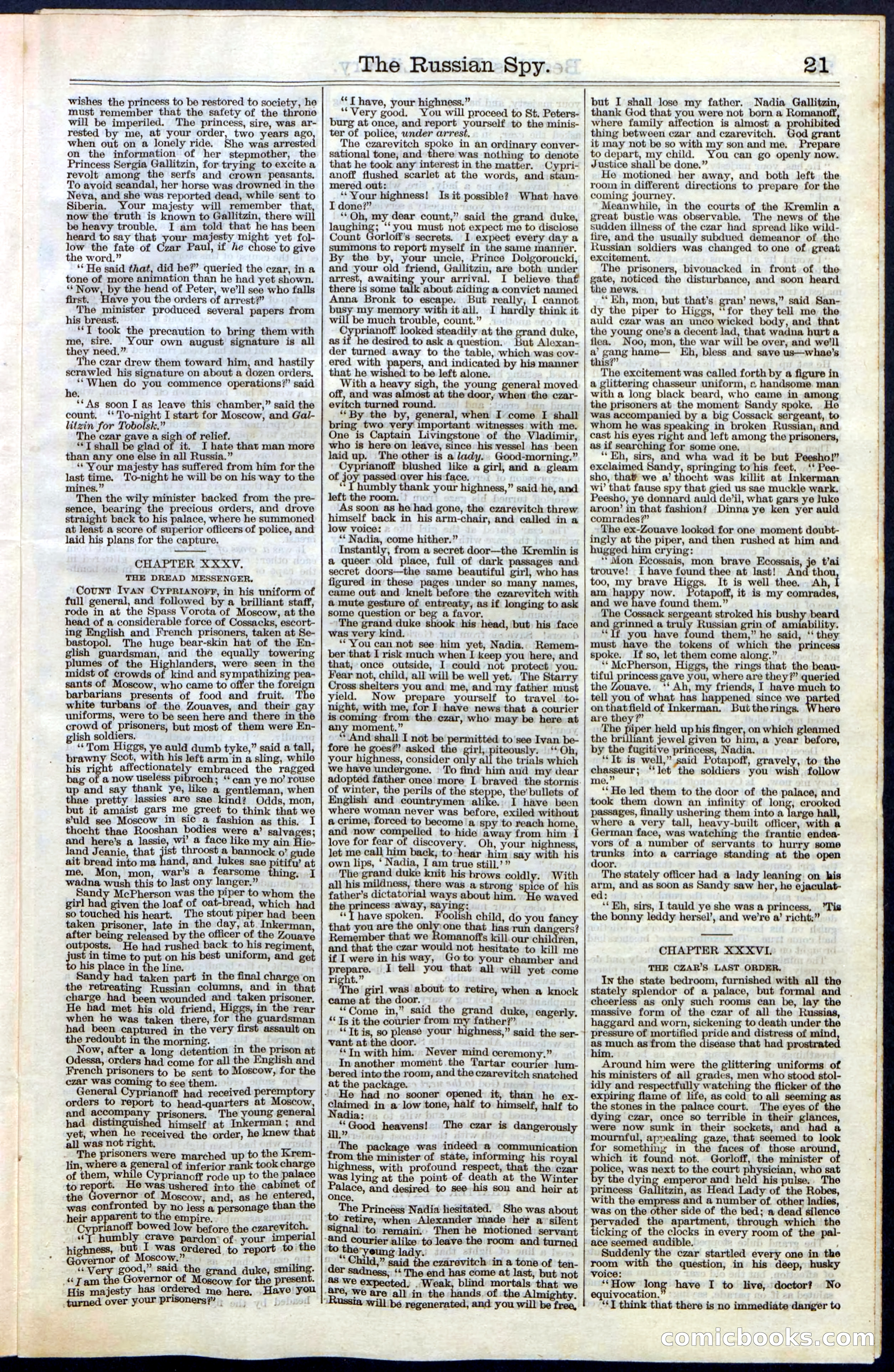 Beadle's Dime Library, Vol. III, No. 39 — page 21 of 24