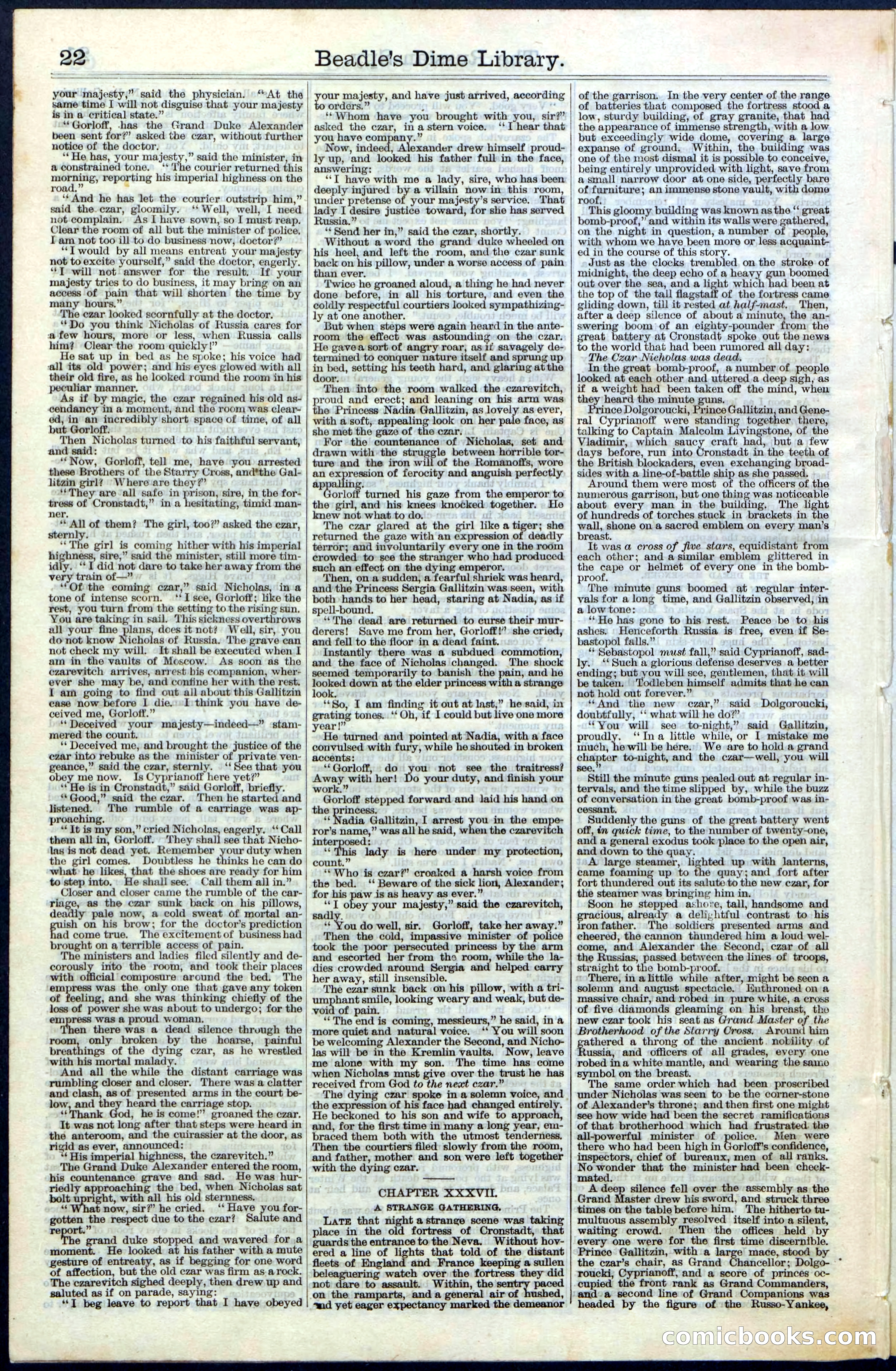 Beadle's Dime Library, Vol. III, No. 39 — page 22 of 24