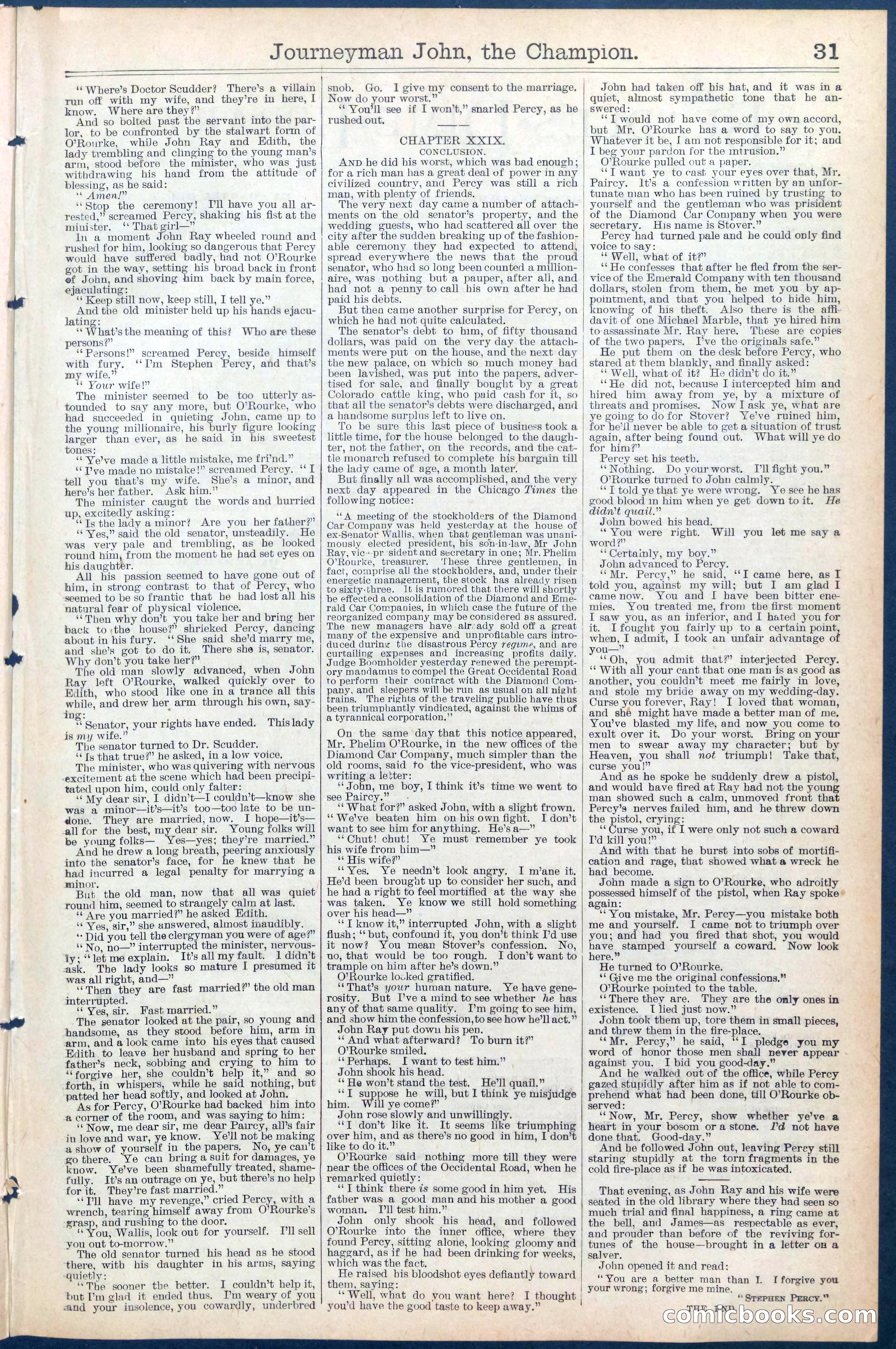 Beadle's New York Dime Library No. 445 — page 31 of 32