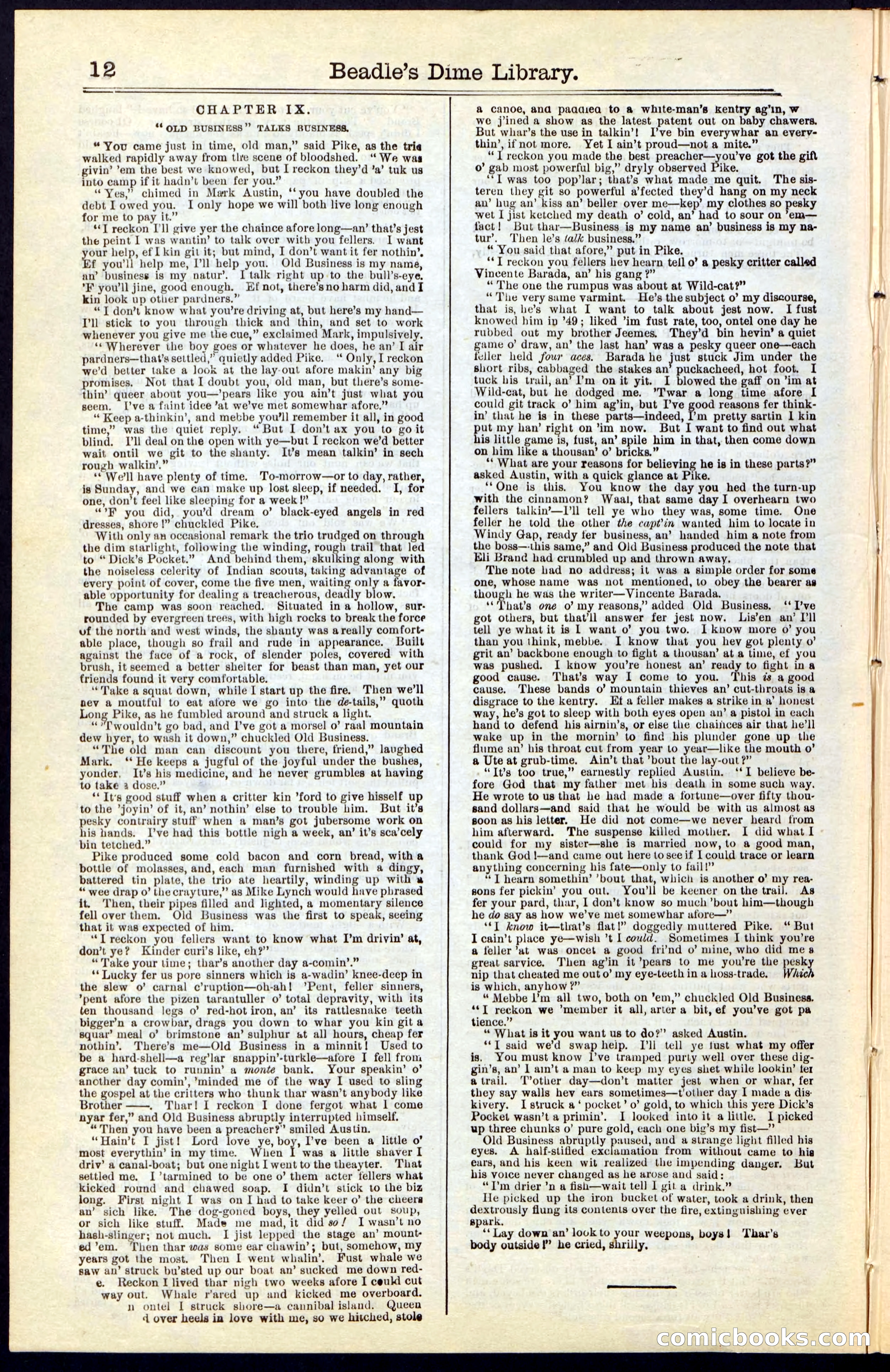 Beadle's Dime New York Library No. 47 — page 12 of 40
