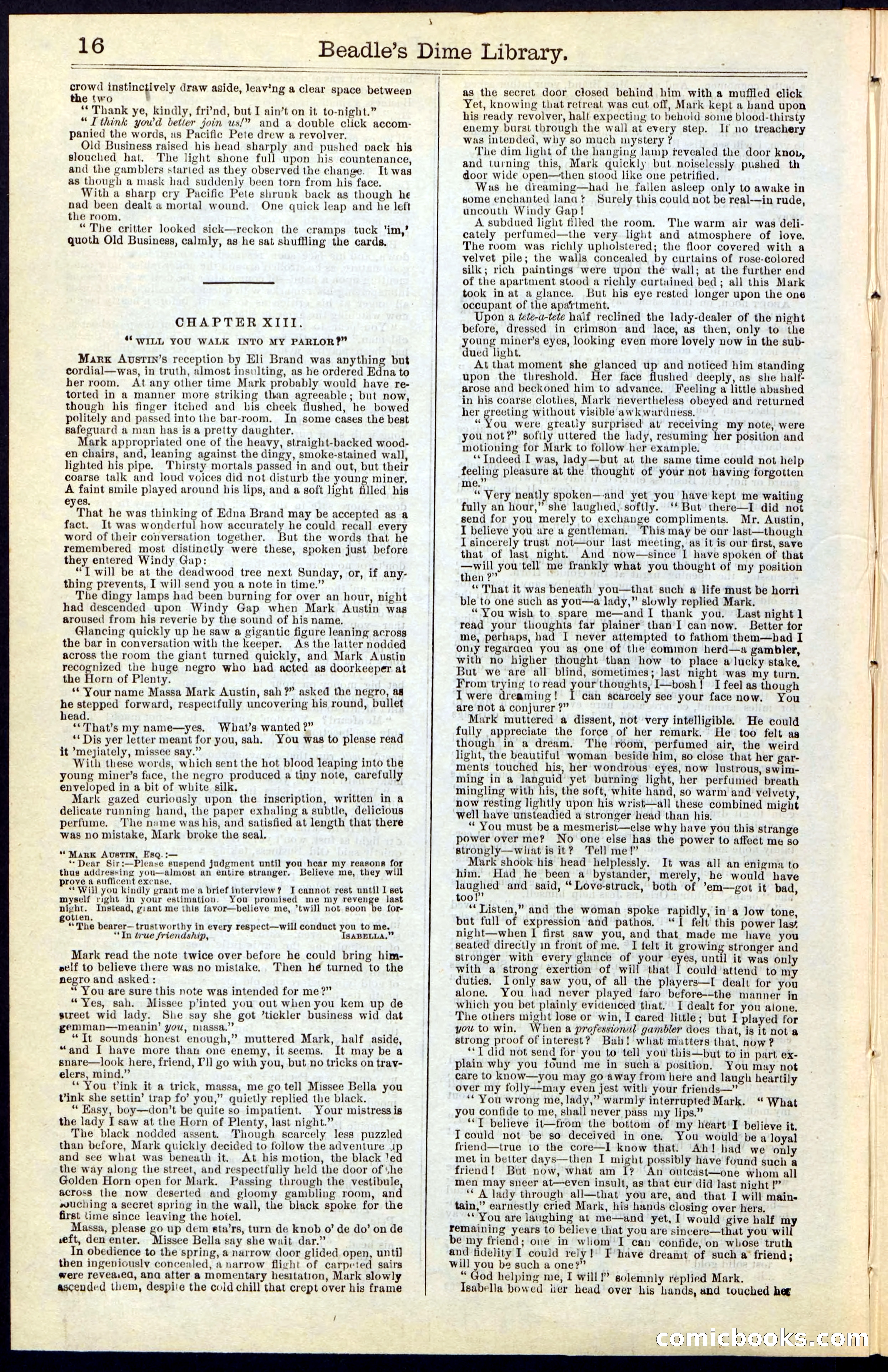Beadle's Dime New York Library No. 47 — page 16 of 40