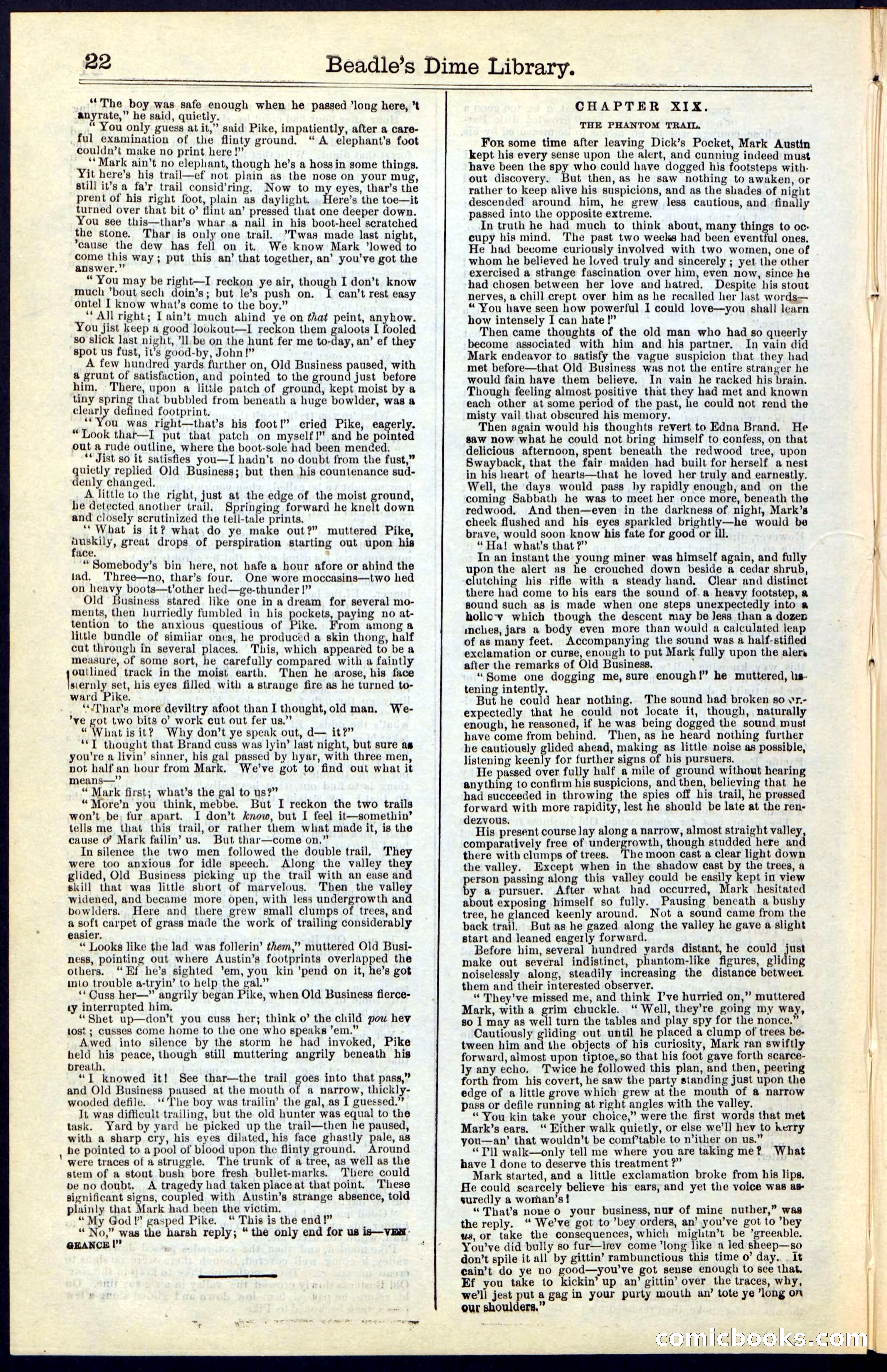 Beadle's Dime New York Library No. 47 — page 22 of 40