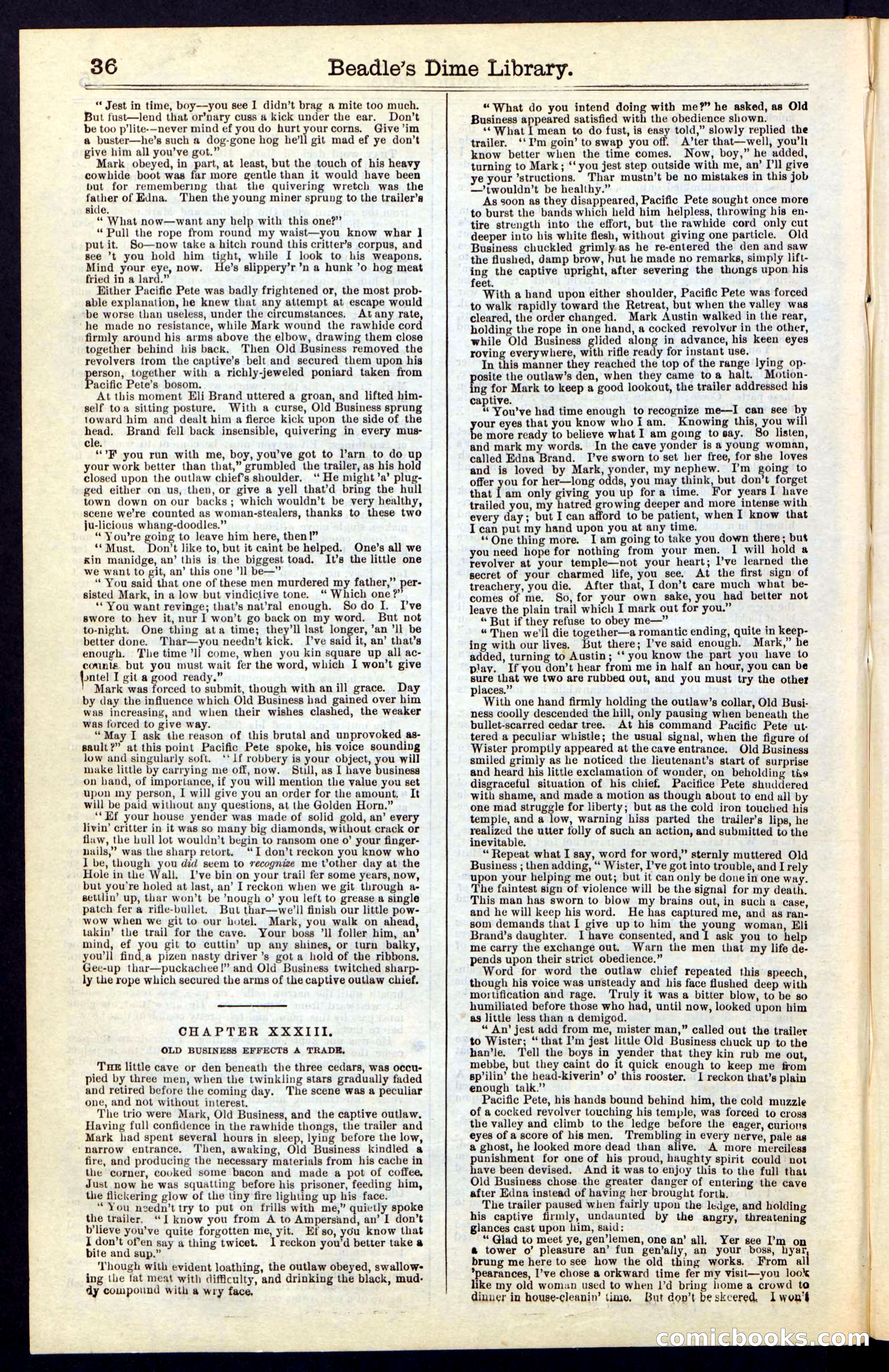 Beadle's Dime New York Library No. 47 — page 36 of 40