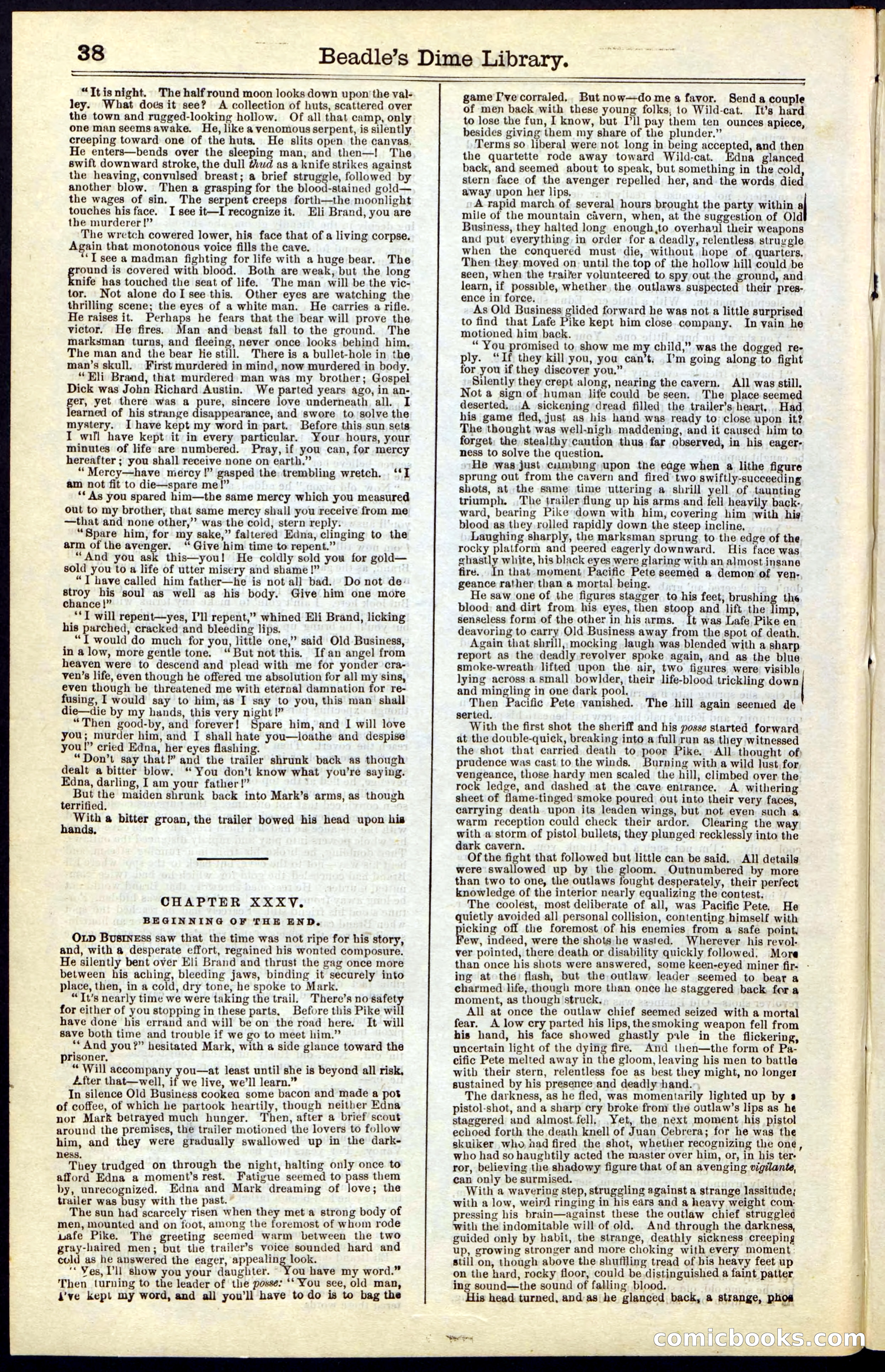 Beadle's Dime New York Library No. 47 — page 38 of 40