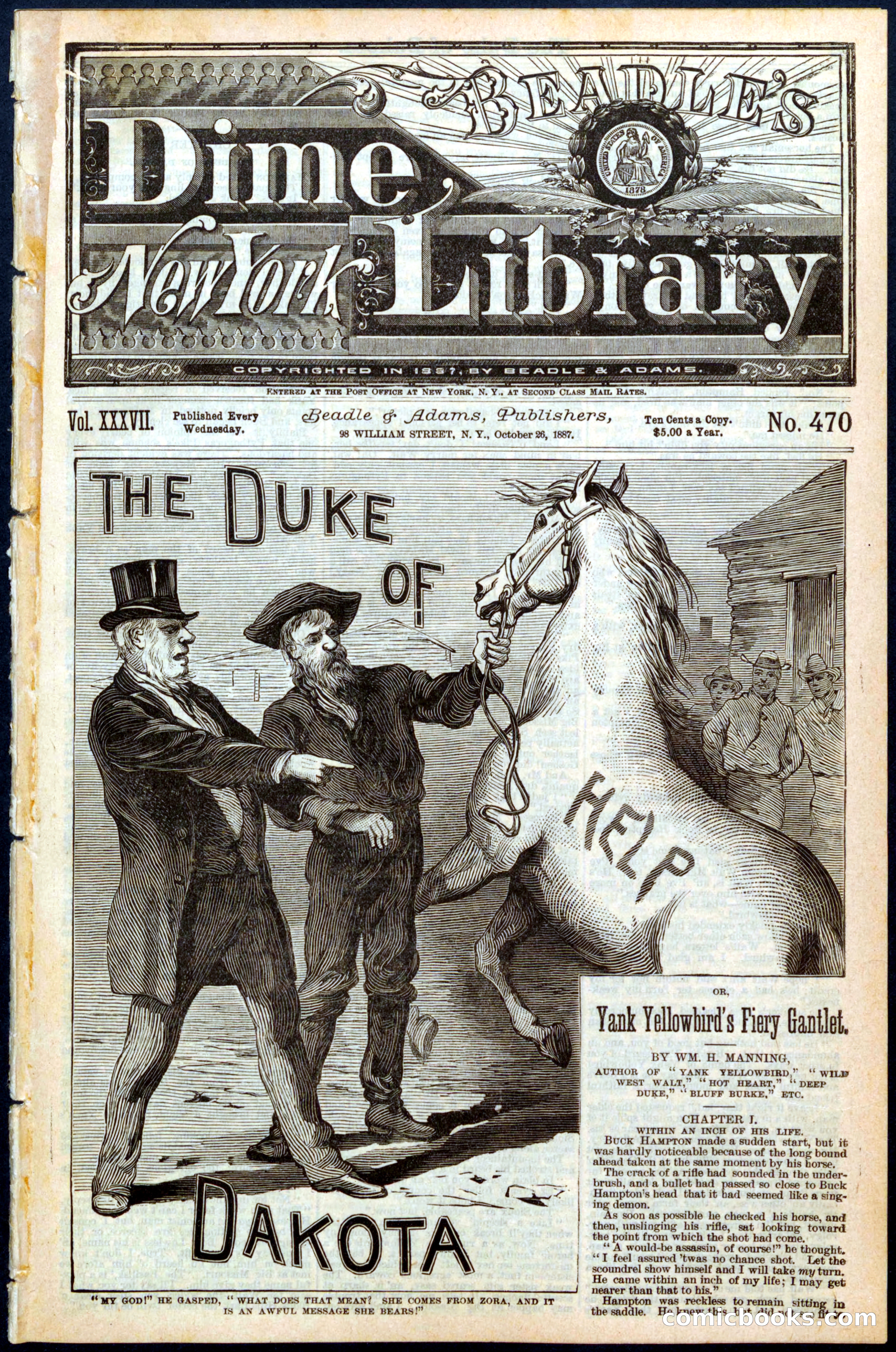 Beadle's New York Dime Library No. 470