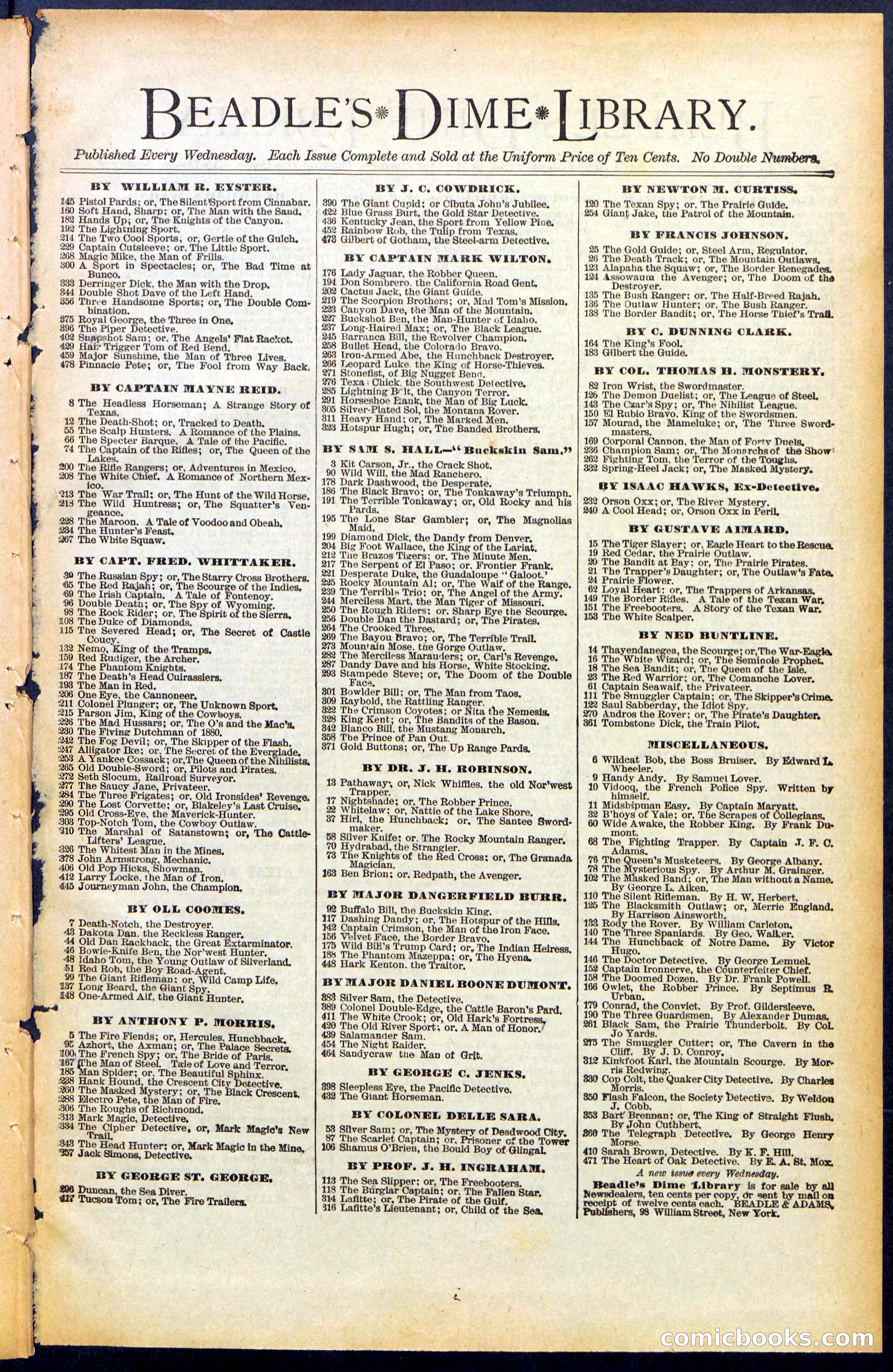 Beadle's Dime Library, No. 494 — page 31 of 32
