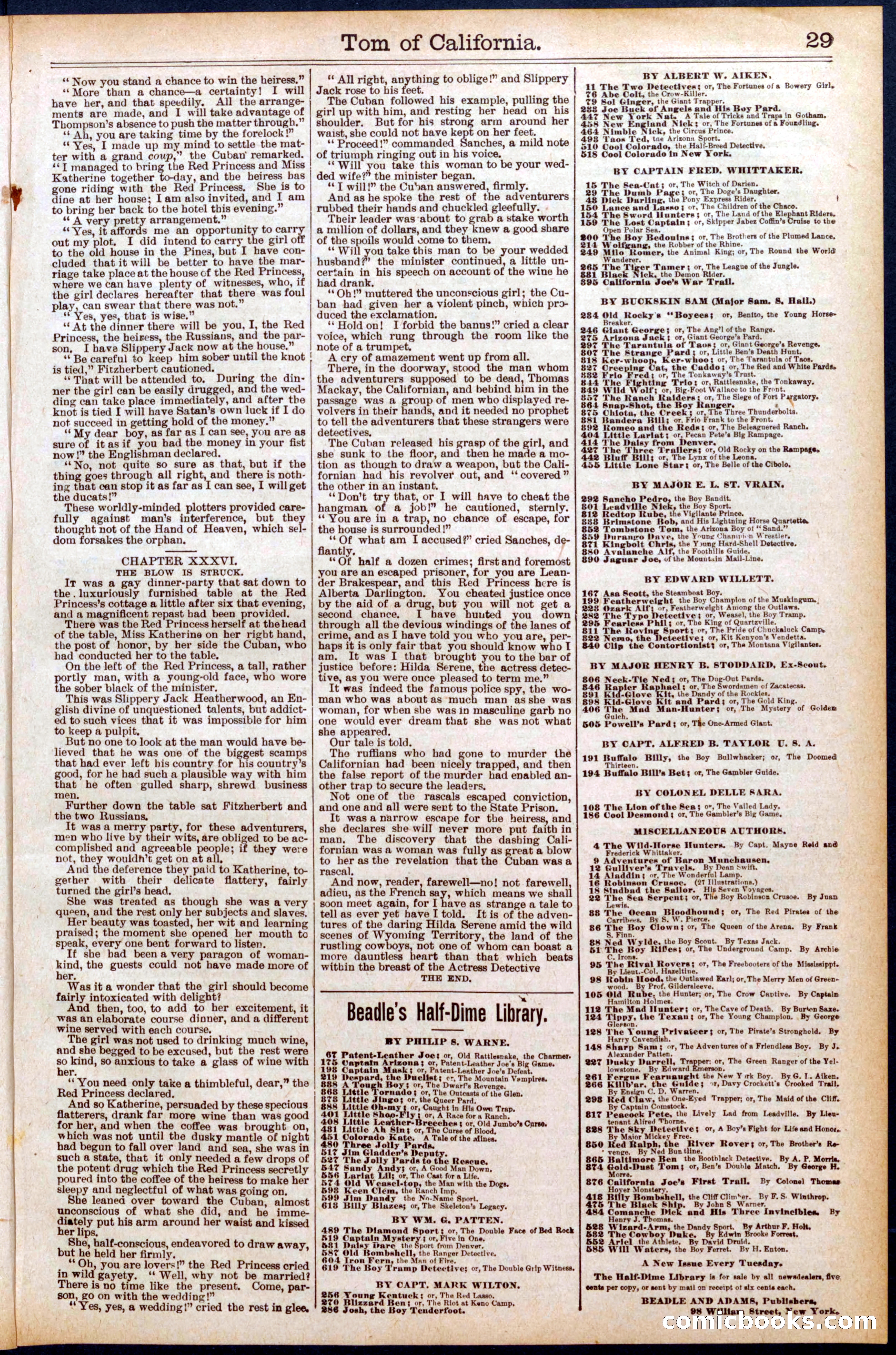 Beadle's Dime New York Library, No. 577 — page 29 of 32