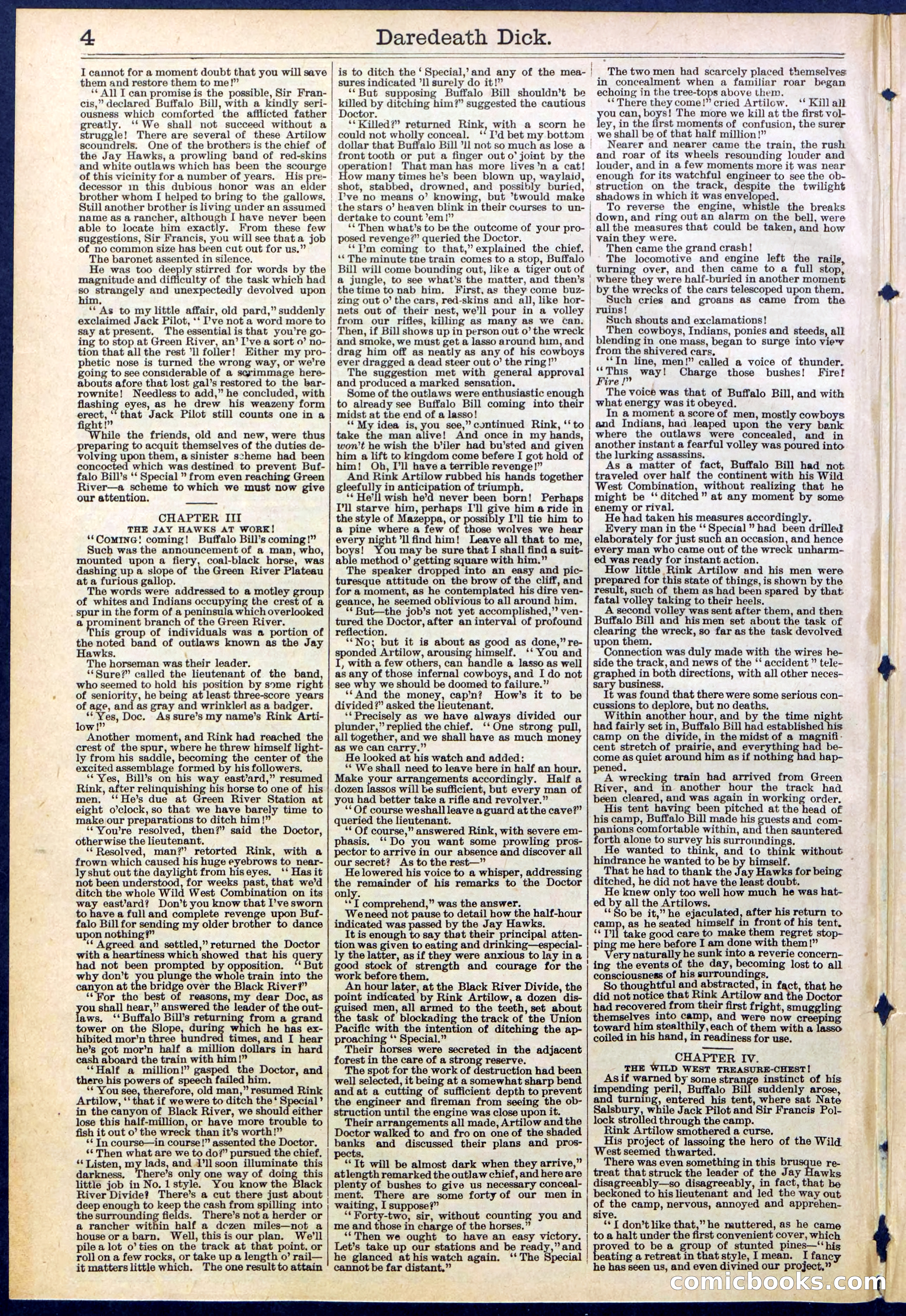 Beadle's Dime Library No. 629: Daredevil Dick, King of the Cowboys — page 4 of 32