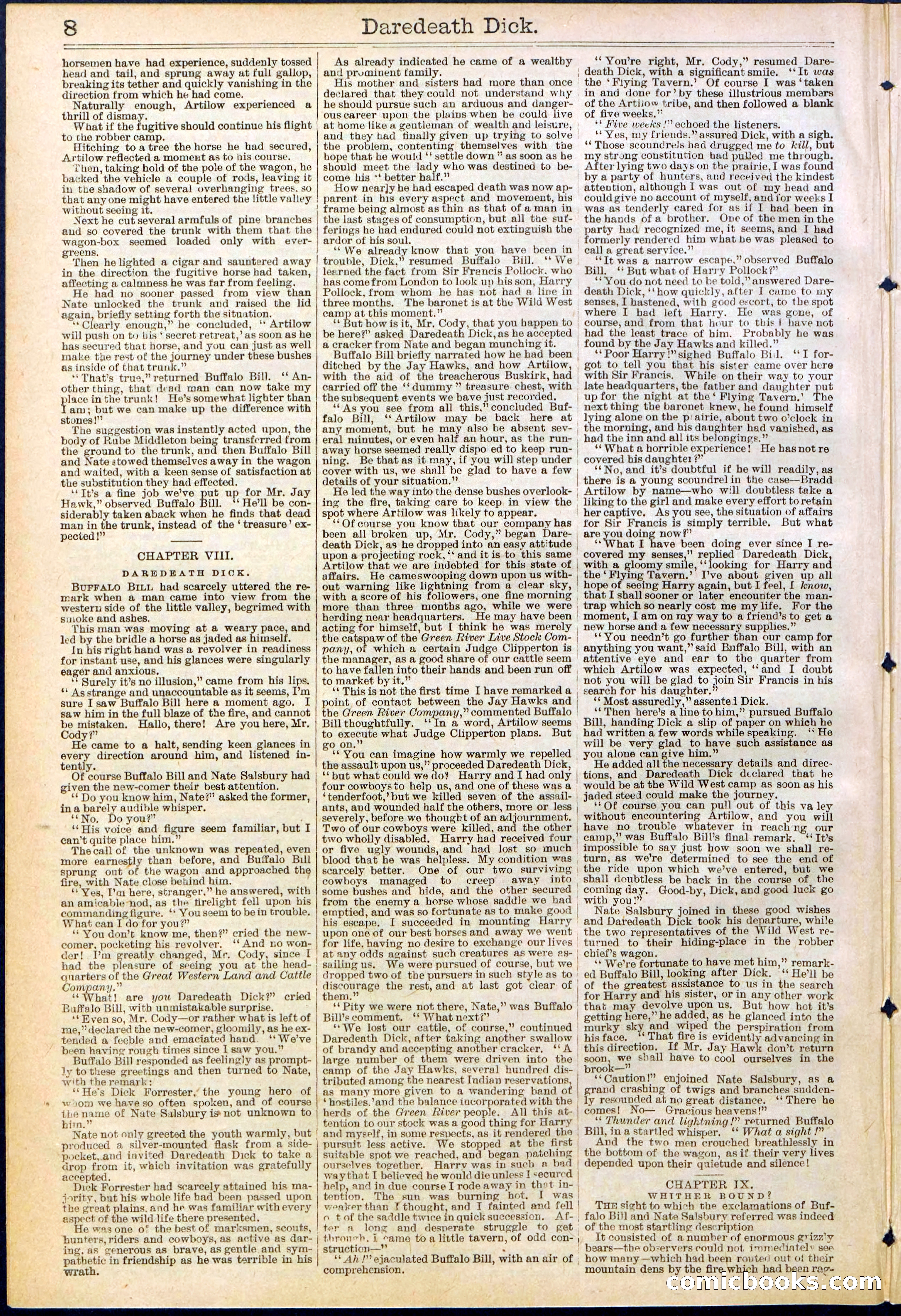 Beadle's Dime Library No. 629: Daredevil Dick, King of the Cowboys — page 8 of 32