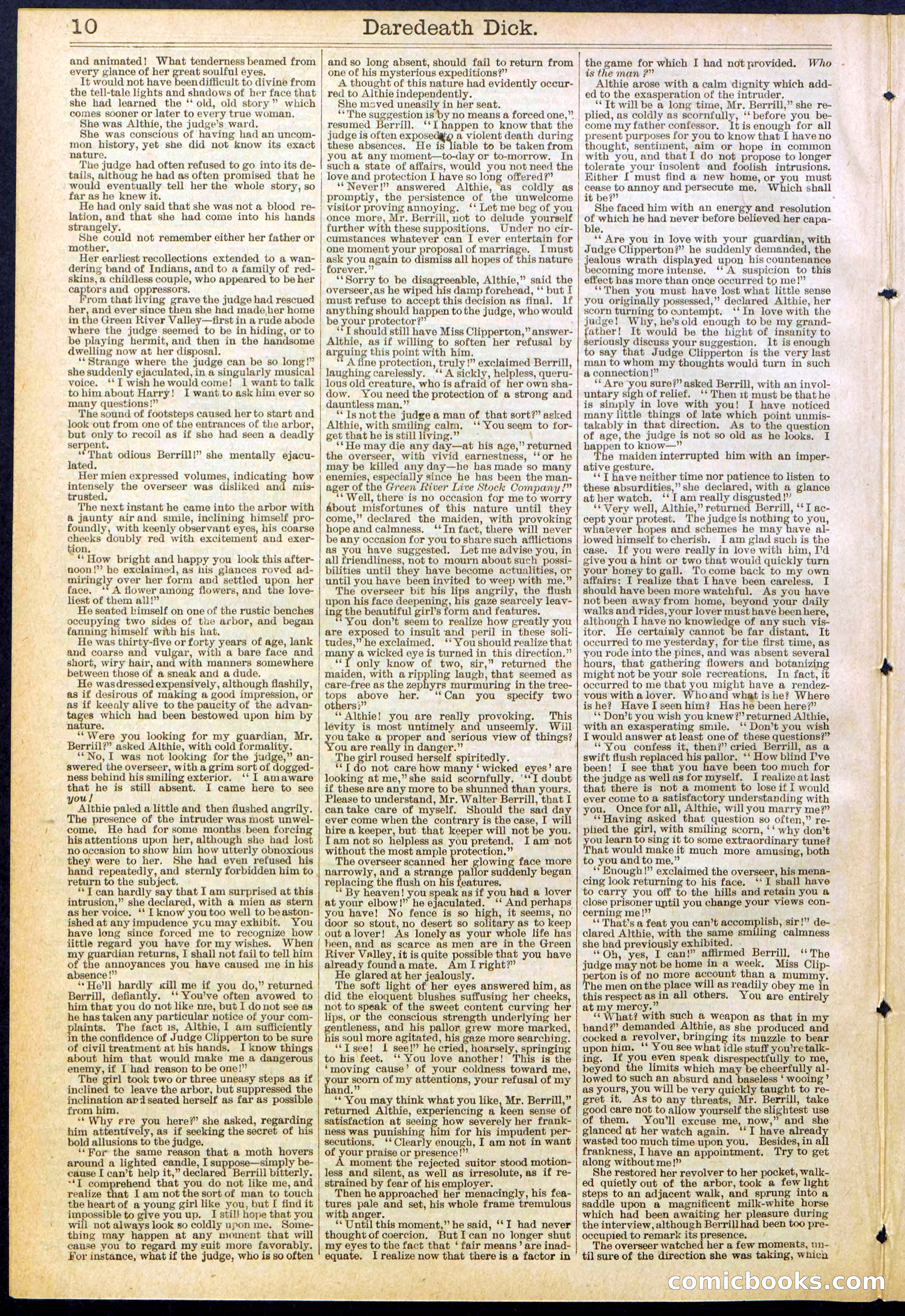 Beadle's Dime Library No. 629: Daredevil Dick, King of the Cowboys — page 10 of 32