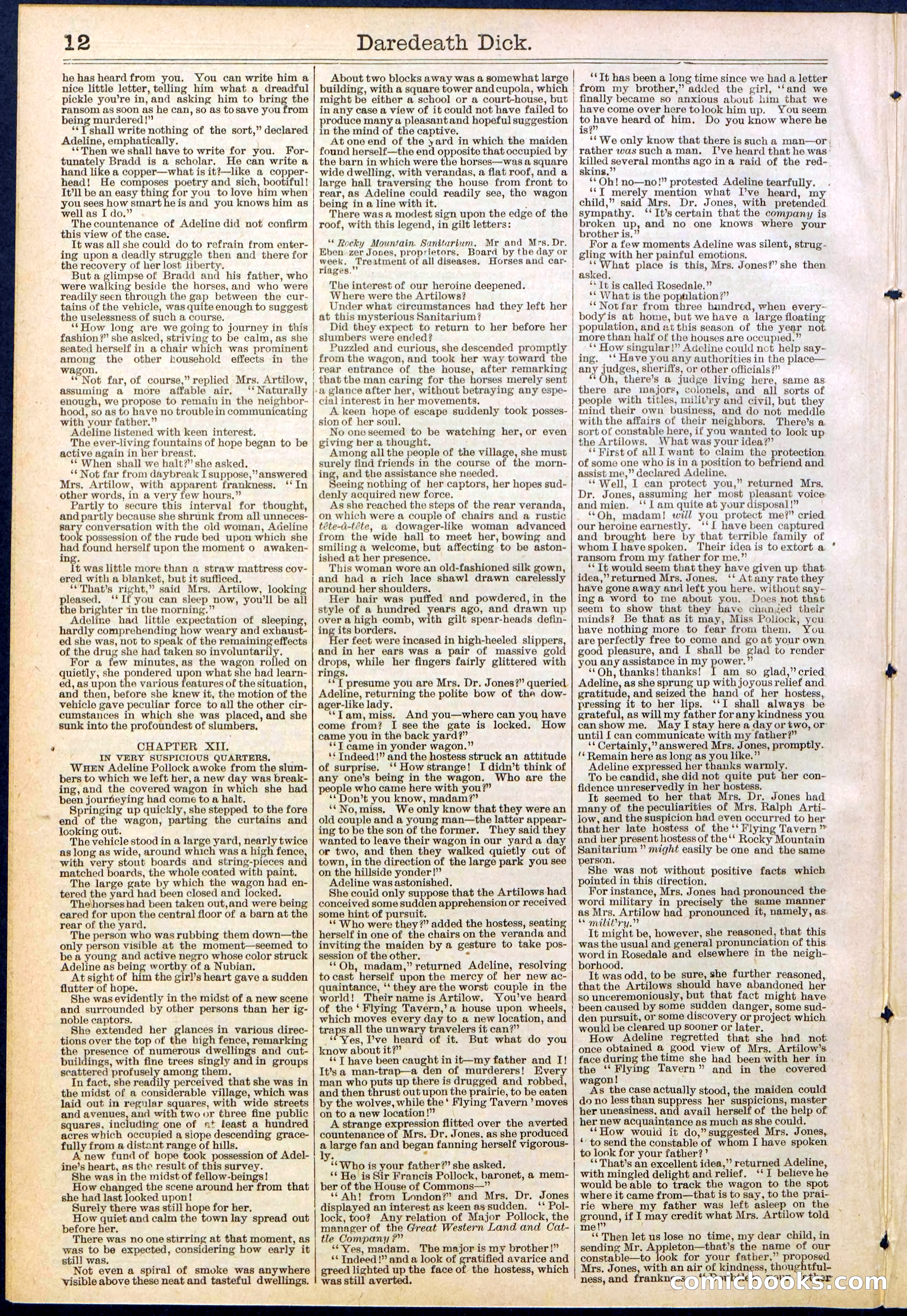 Beadle's Dime Library No. 629: Daredevil Dick, King of the Cowboys — page 12 of 32