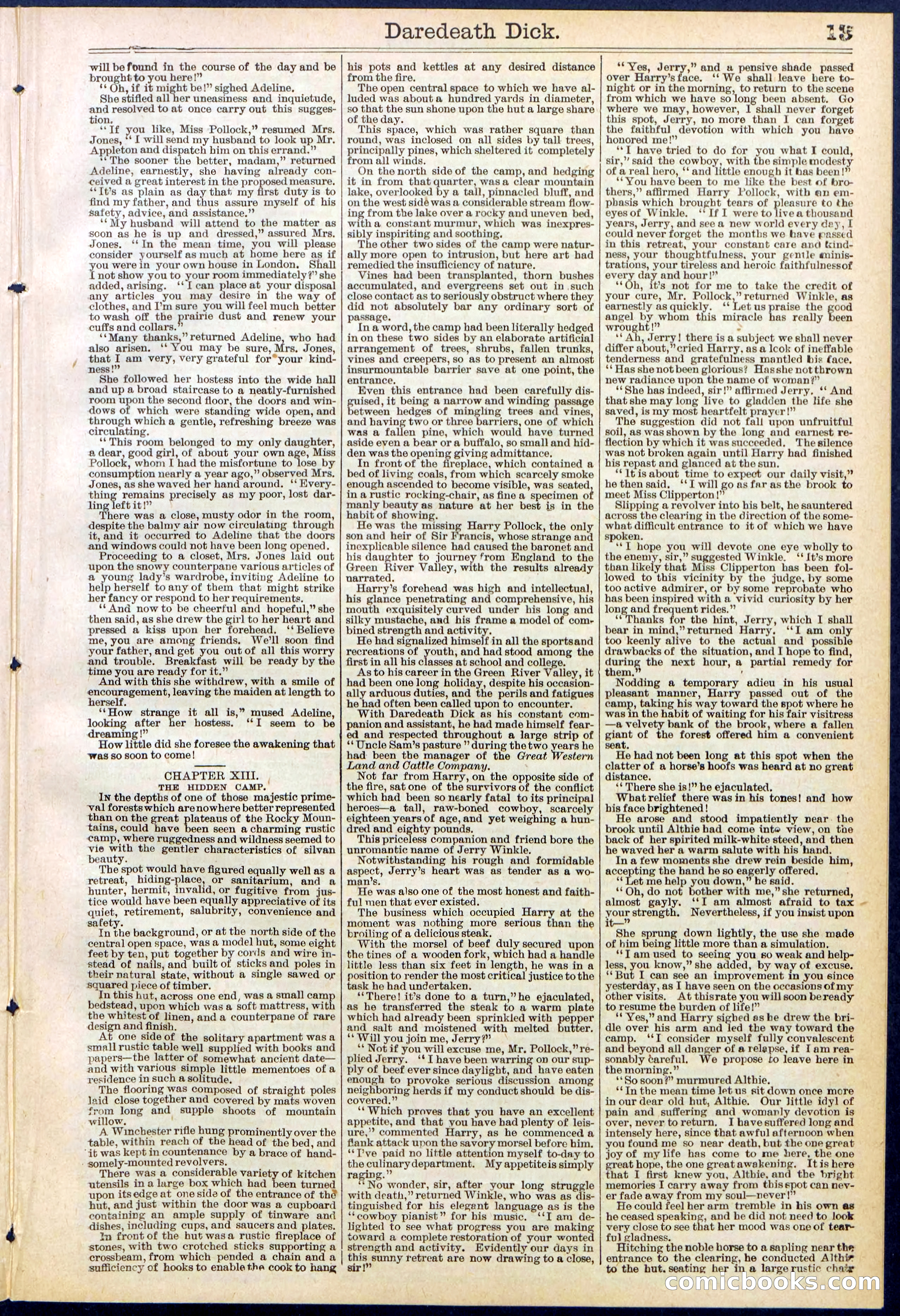 Beadle's Dime Library No. 629: Daredevil Dick, King of the Cowboys — page 13 of 32