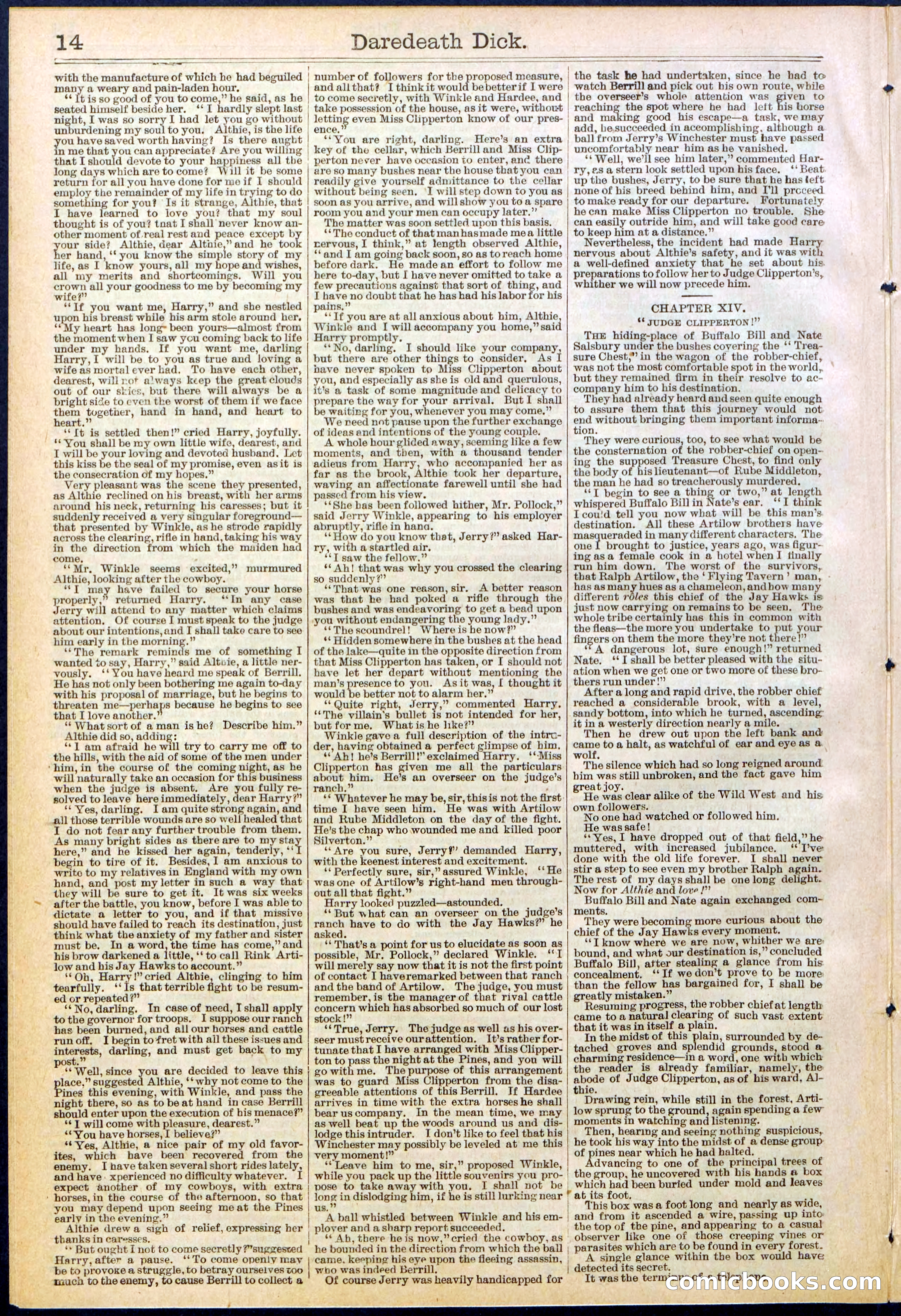 Beadle's Dime Library No. 629: Daredevil Dick, King of the Cowboys — page 14 of 32