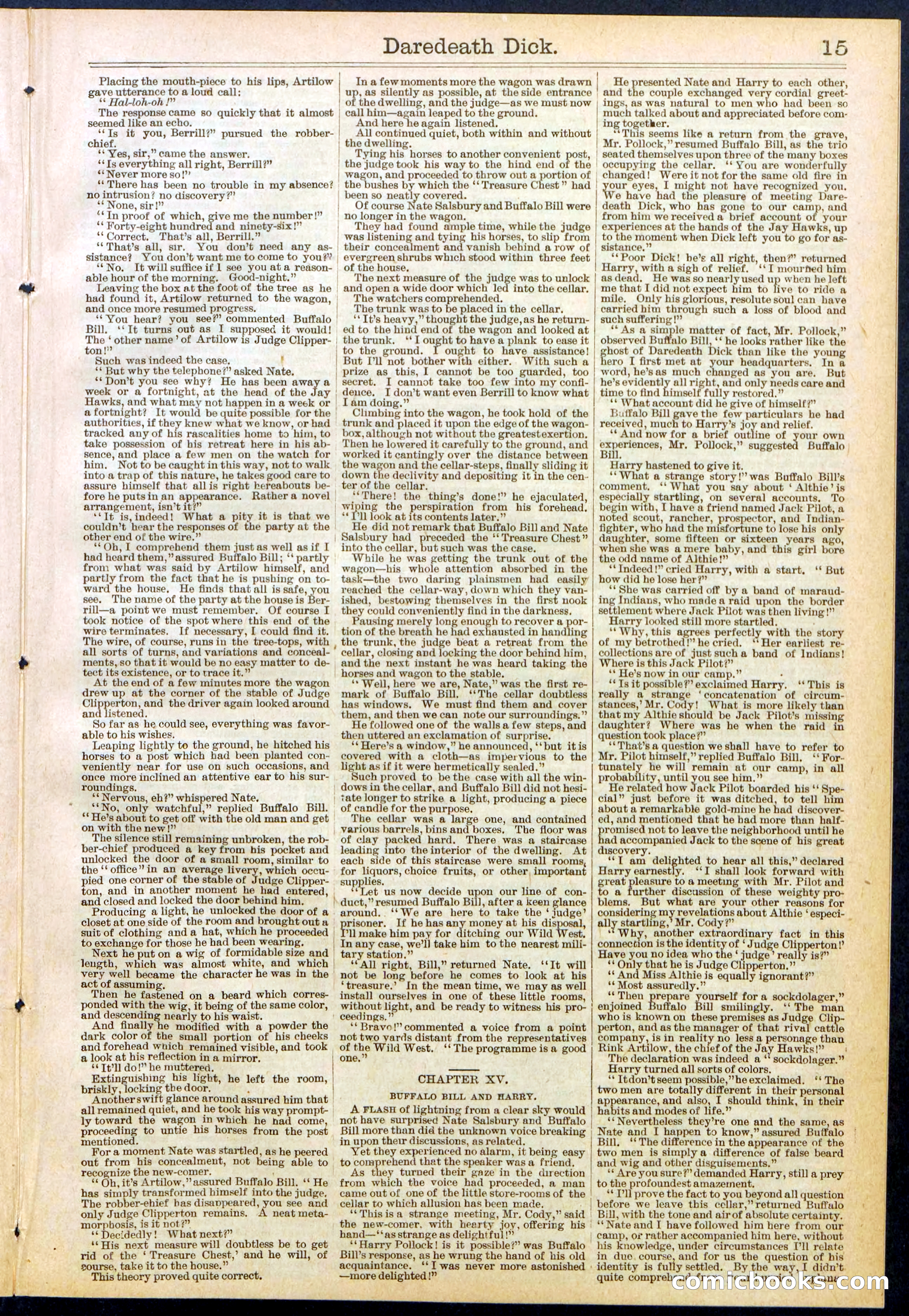 Beadle's Dime Library No. 629: Daredevil Dick, King of the Cowboys — page 15 of 32