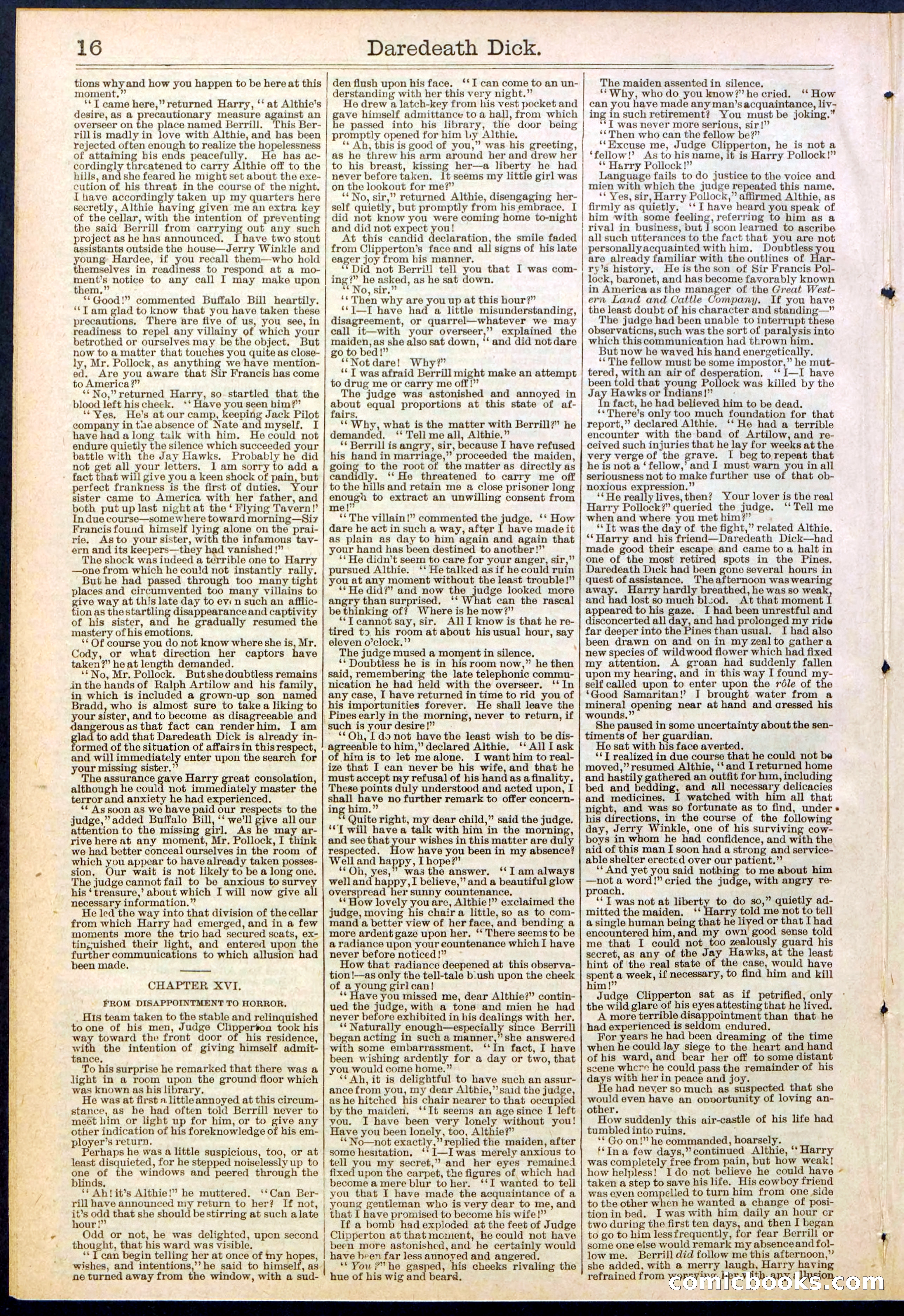 Beadle's Dime Library No. 629: Daredevil Dick, King of the Cowboys — page 16 of 32