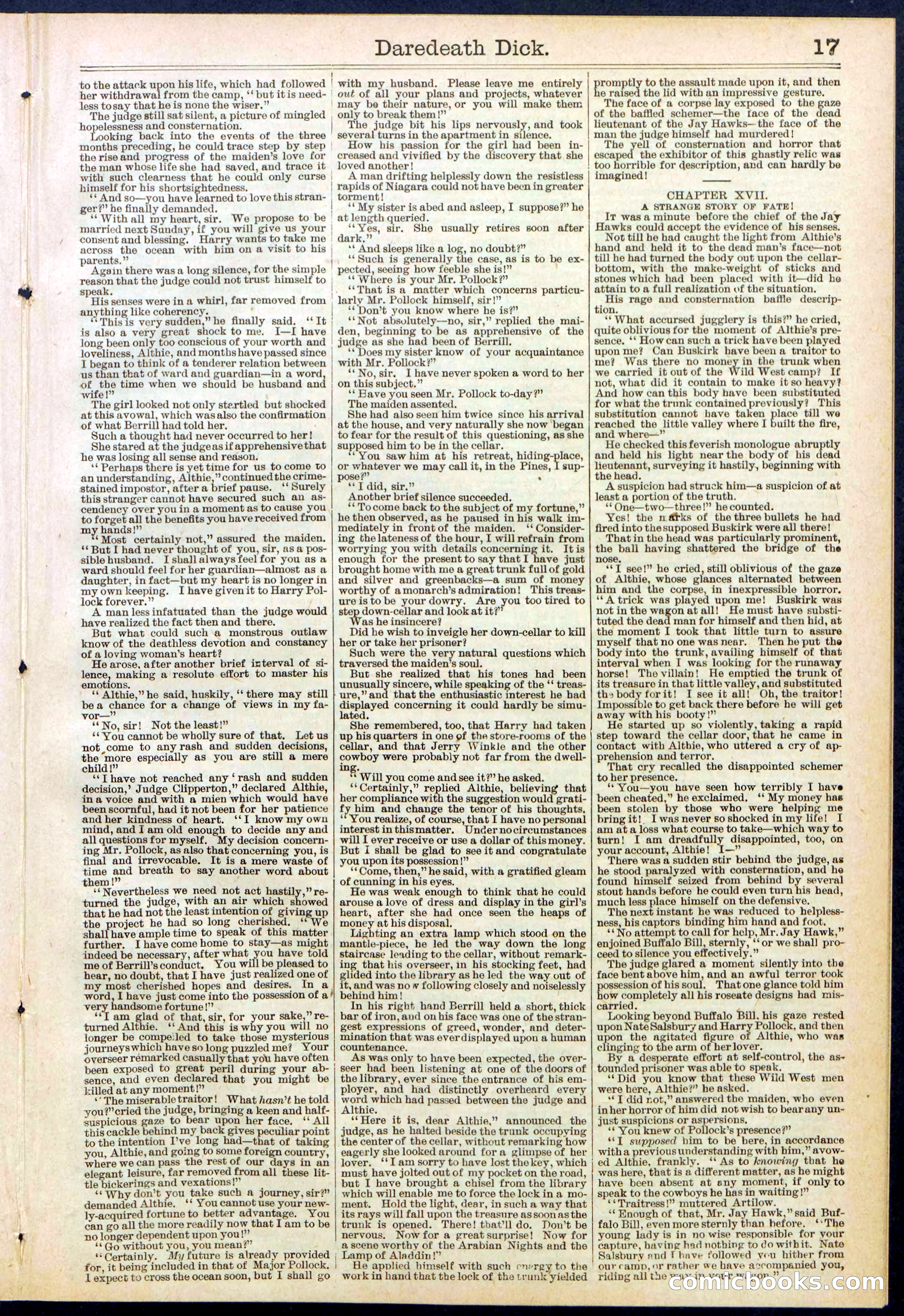 Beadle's Dime Library No. 629: Daredevil Dick, King of the Cowboys — page 17 of 32