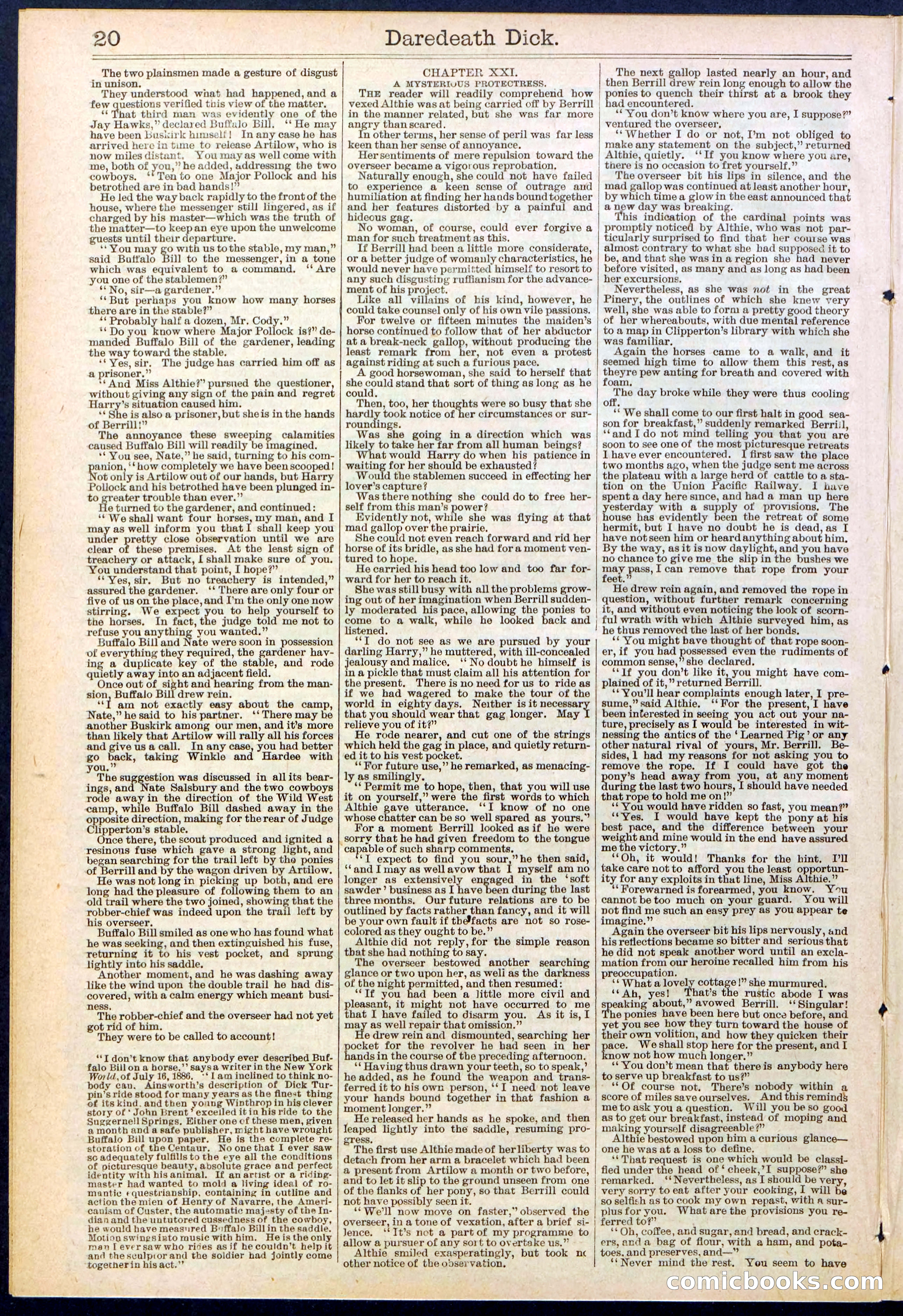Beadle's Dime Library No. 629: Daredevil Dick, King of the Cowboys — page 20 of 32