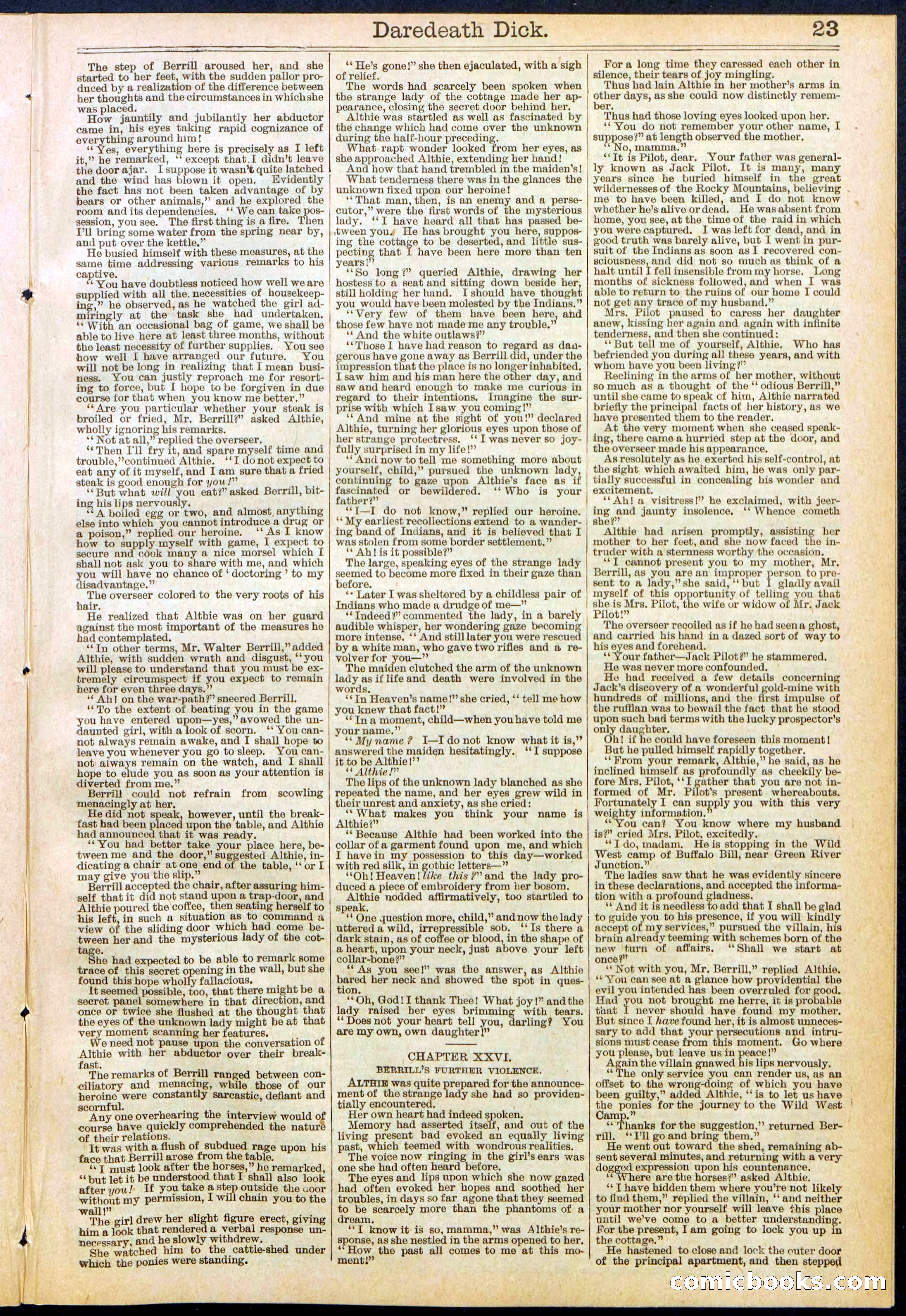 Beadle's Dime Library No. 629: Daredevil Dick, King of the Cowboys — page 23 of 32