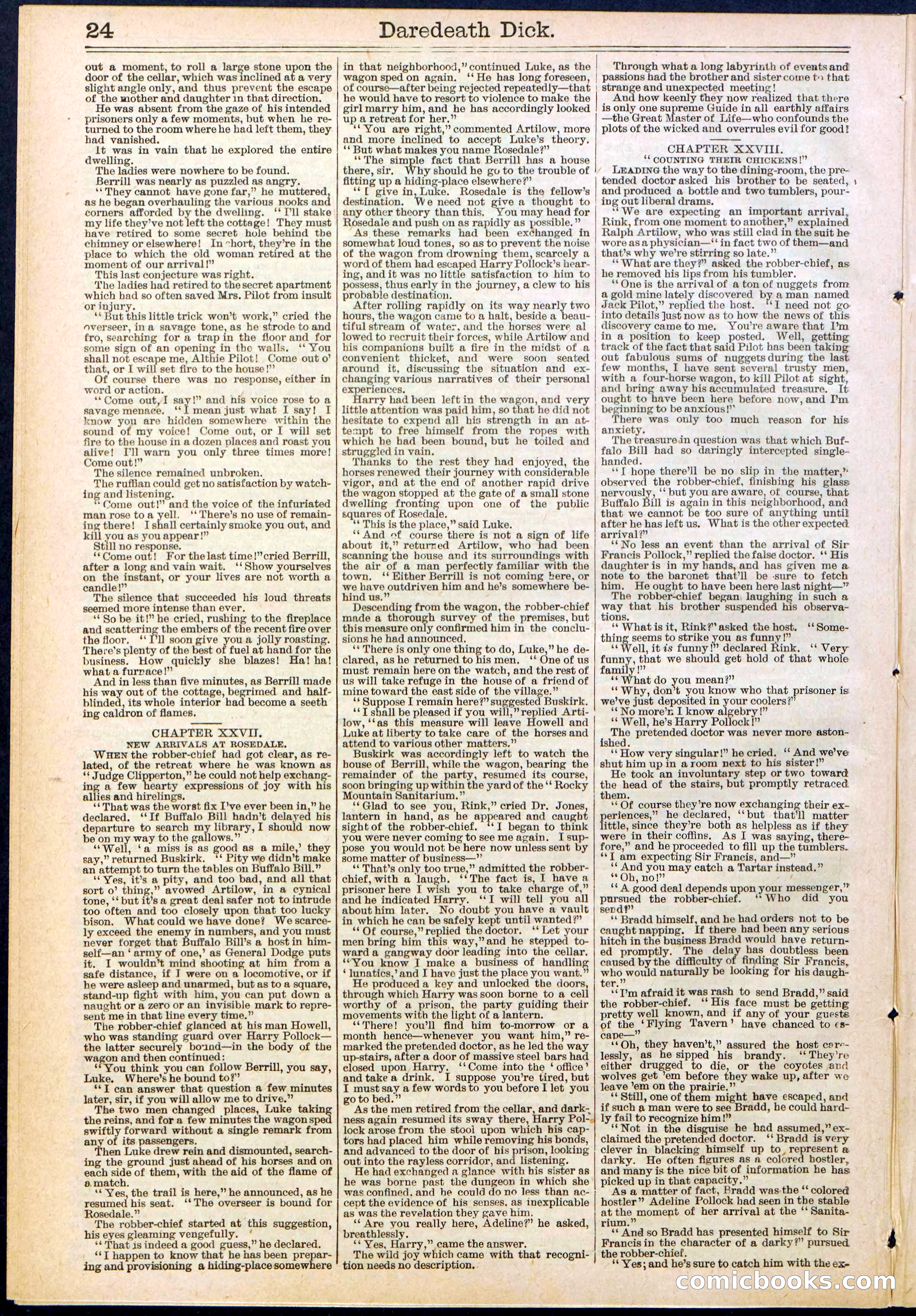 Beadle's Dime Library No. 629: Daredevil Dick, King of the Cowboys — page 24 of 32