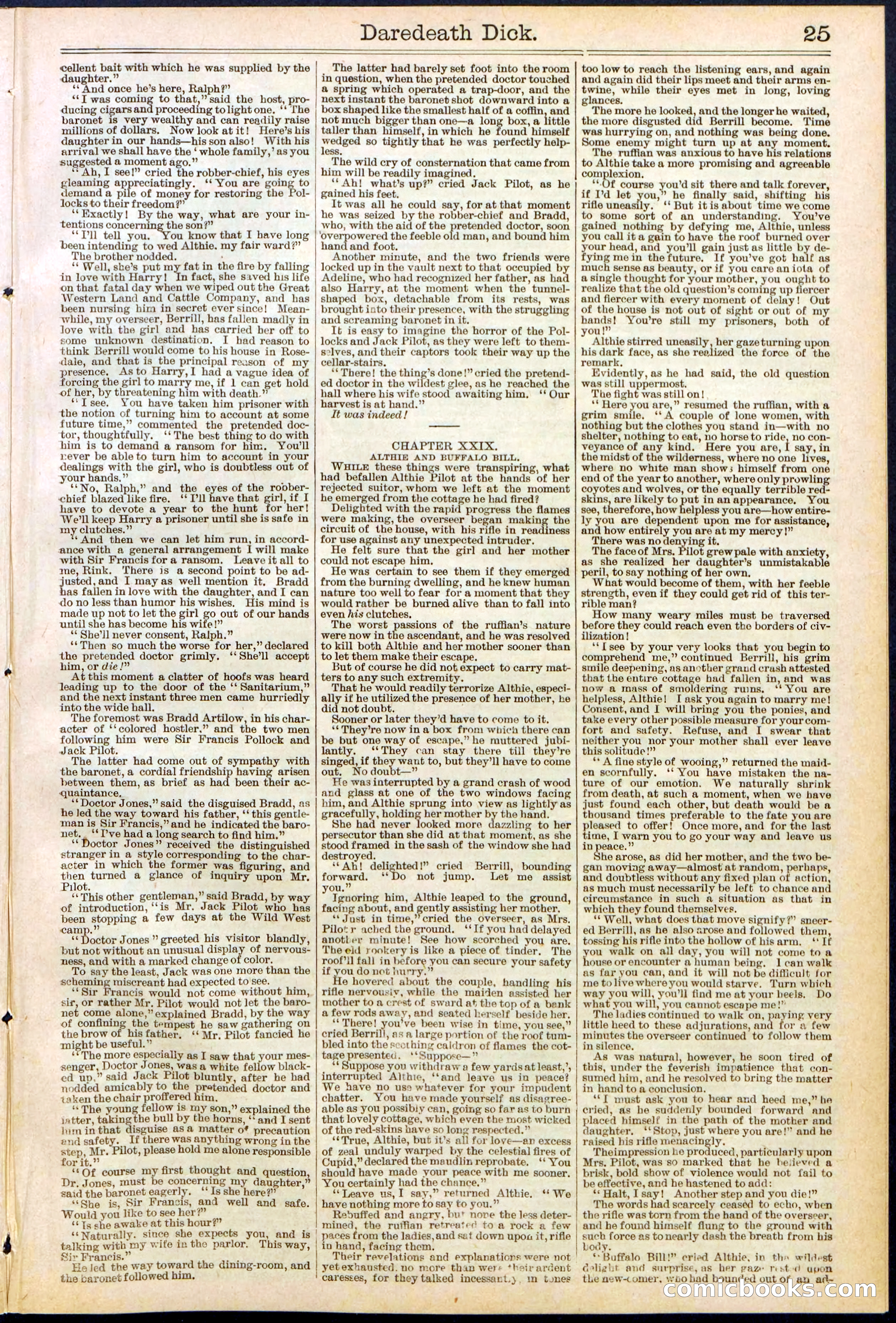 Beadle's Dime Library No. 629: Daredevil Dick, King of the Cowboys — page 25 of 32