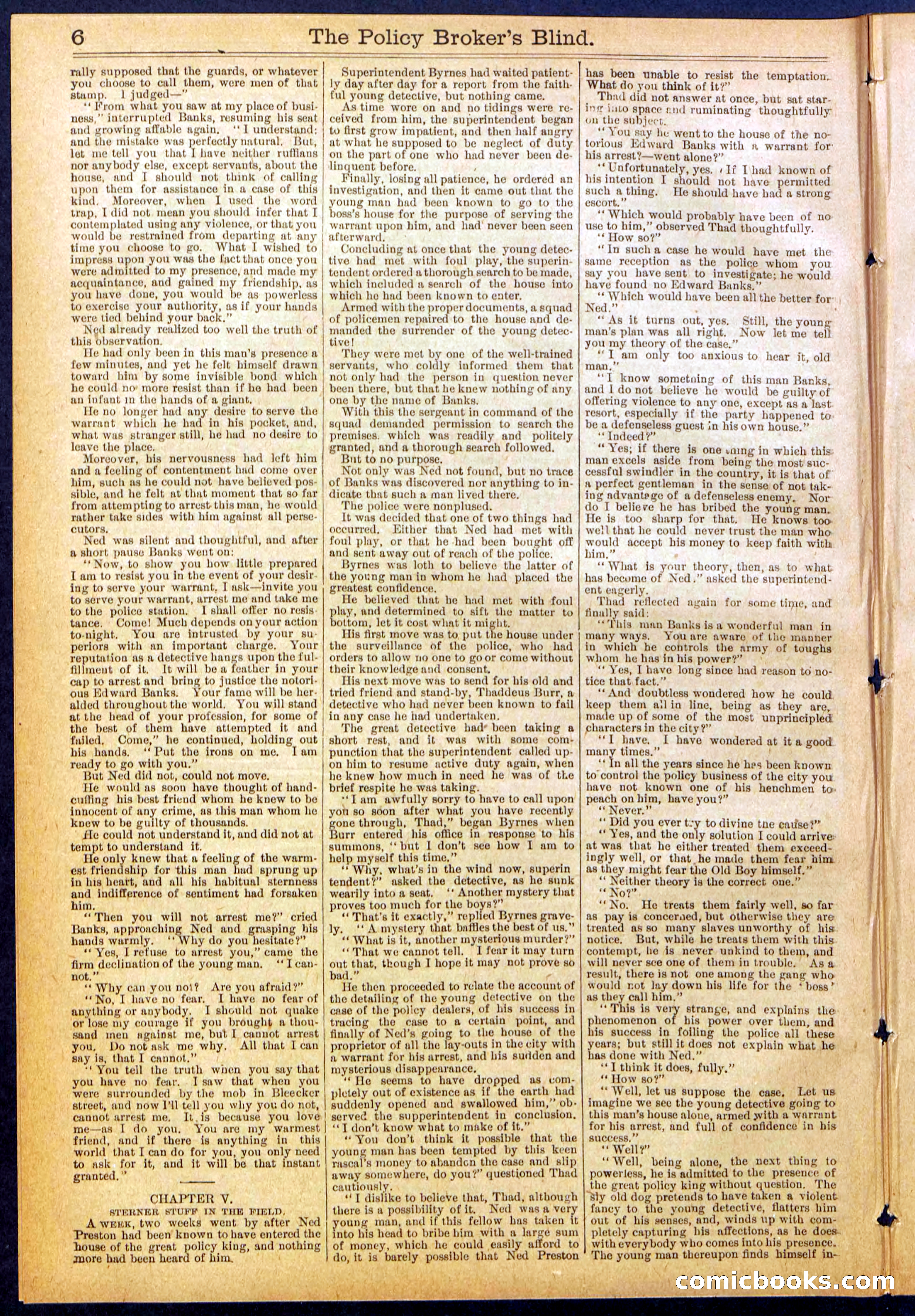 The Policy Broker's Blind; or, Detective Burr's Police Puzzle — page 6 of 32