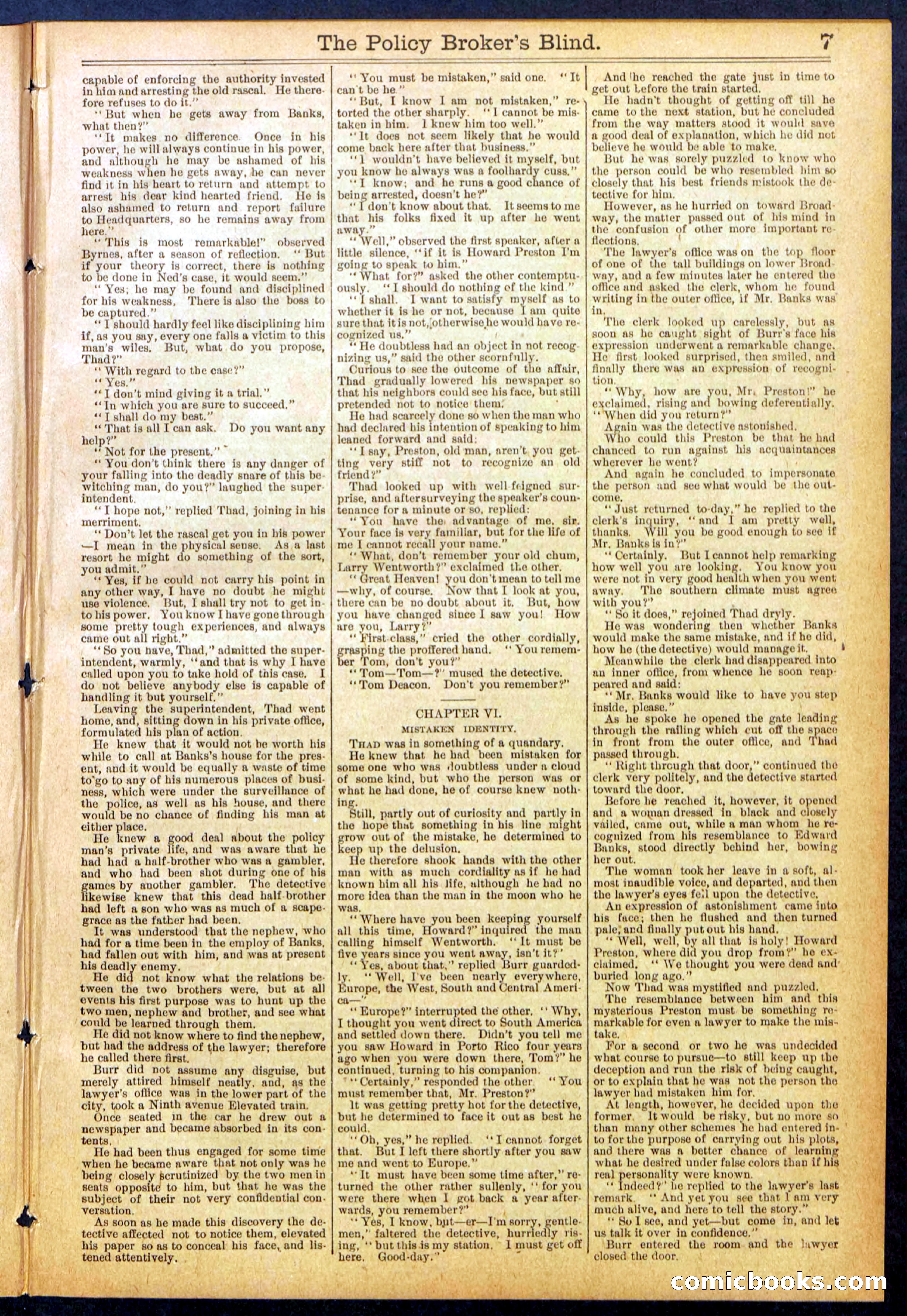 The Policy Broker's Blind; or, Detective Burr's Police Puzzle — page 7 of 32
