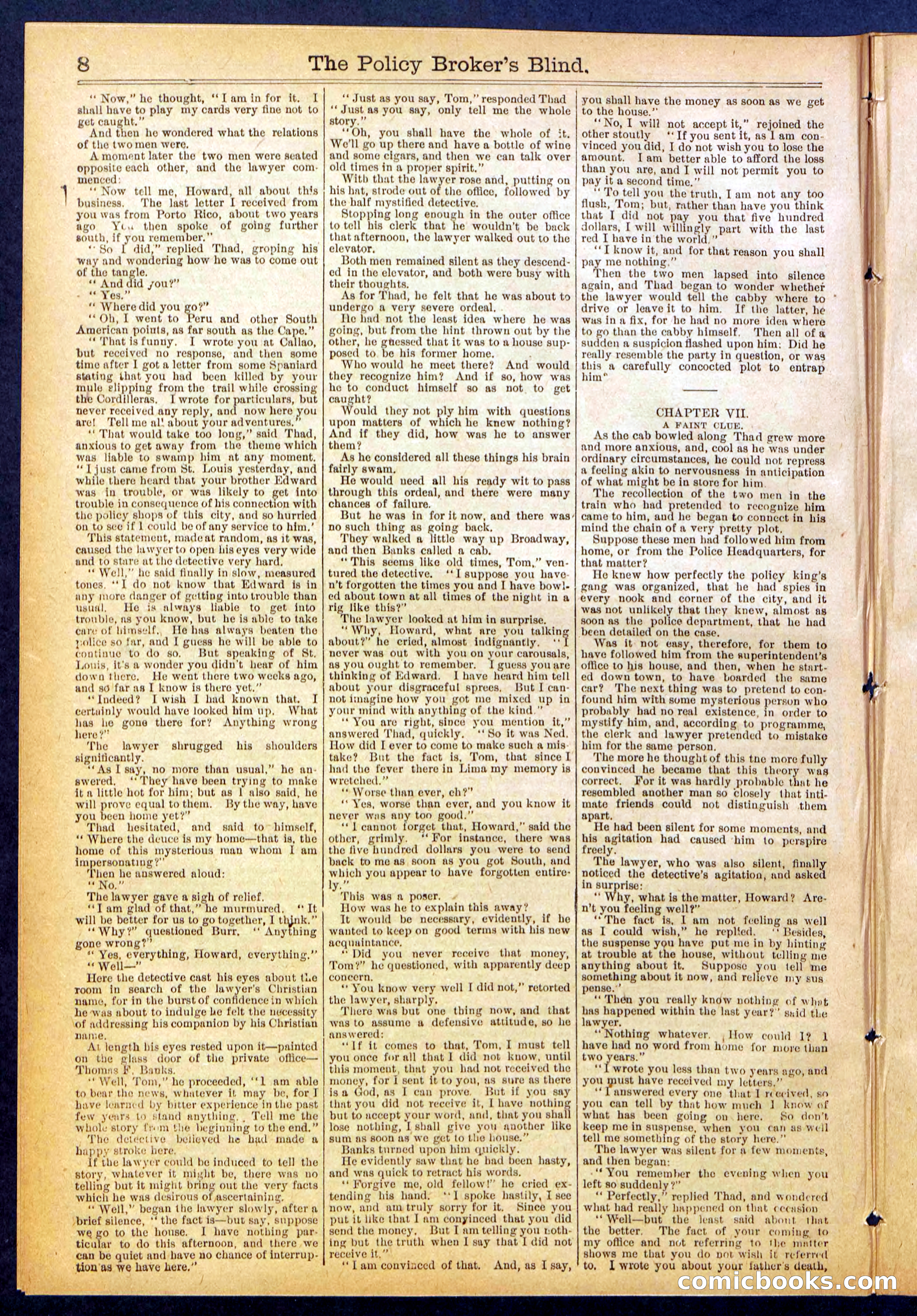The Policy Broker's Blind; or, Detective Burr's Police Puzzle — page 8 of 32