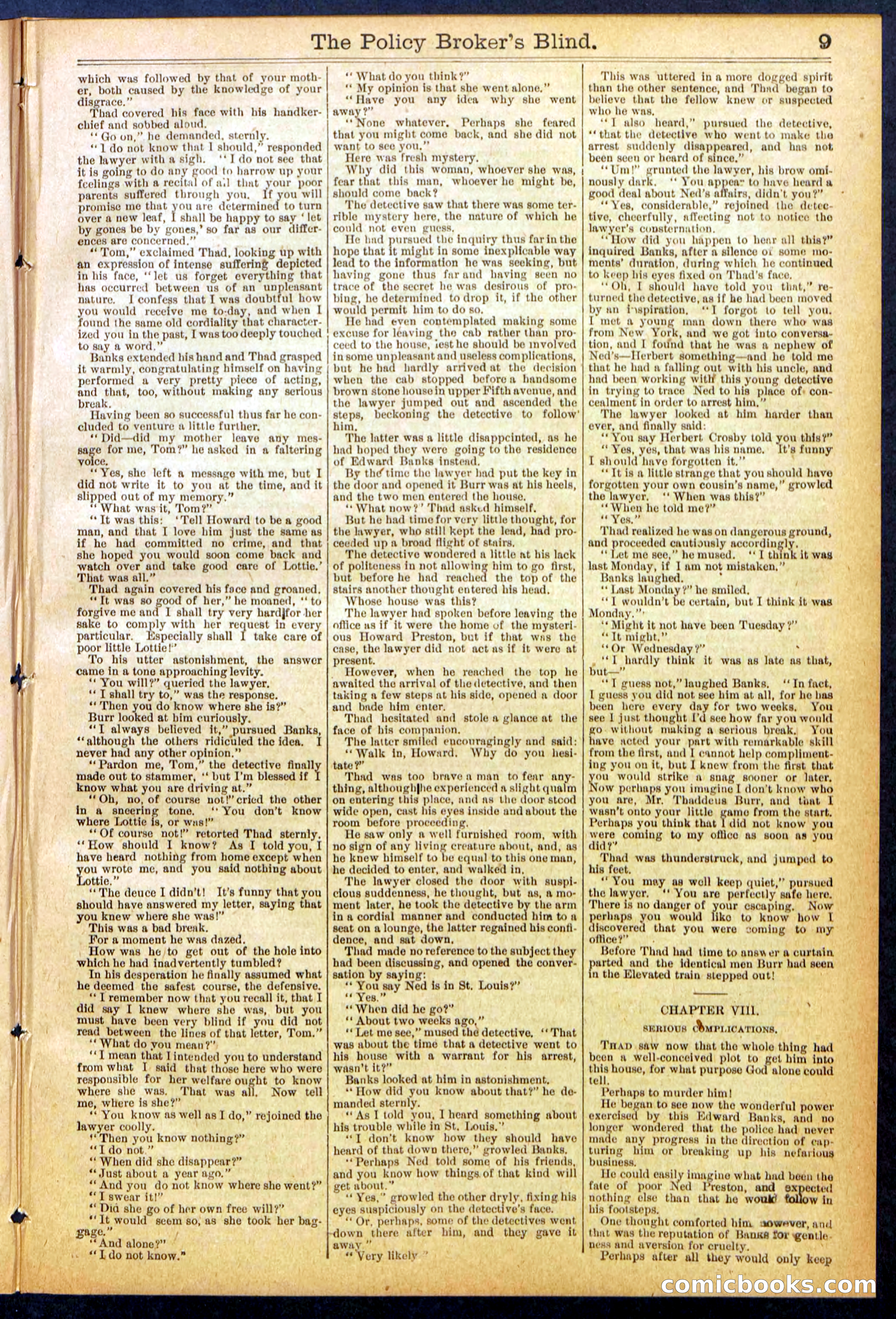 The Policy Broker's Blind; or, Detective Burr's Police Puzzle — page 9 of 32