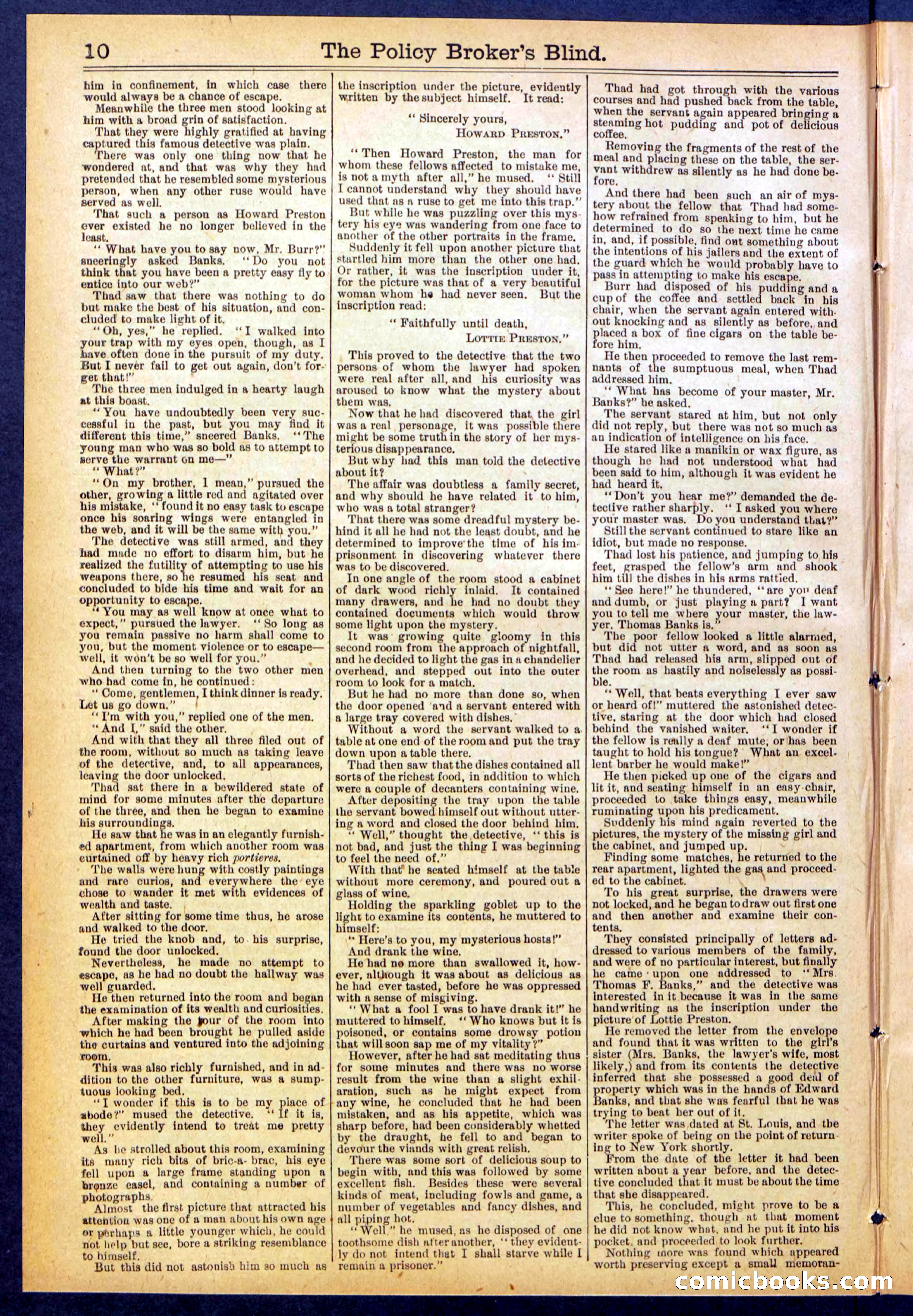 The Policy Broker's Blind; or, Detective Burr's Police Puzzle — page 10 of 32