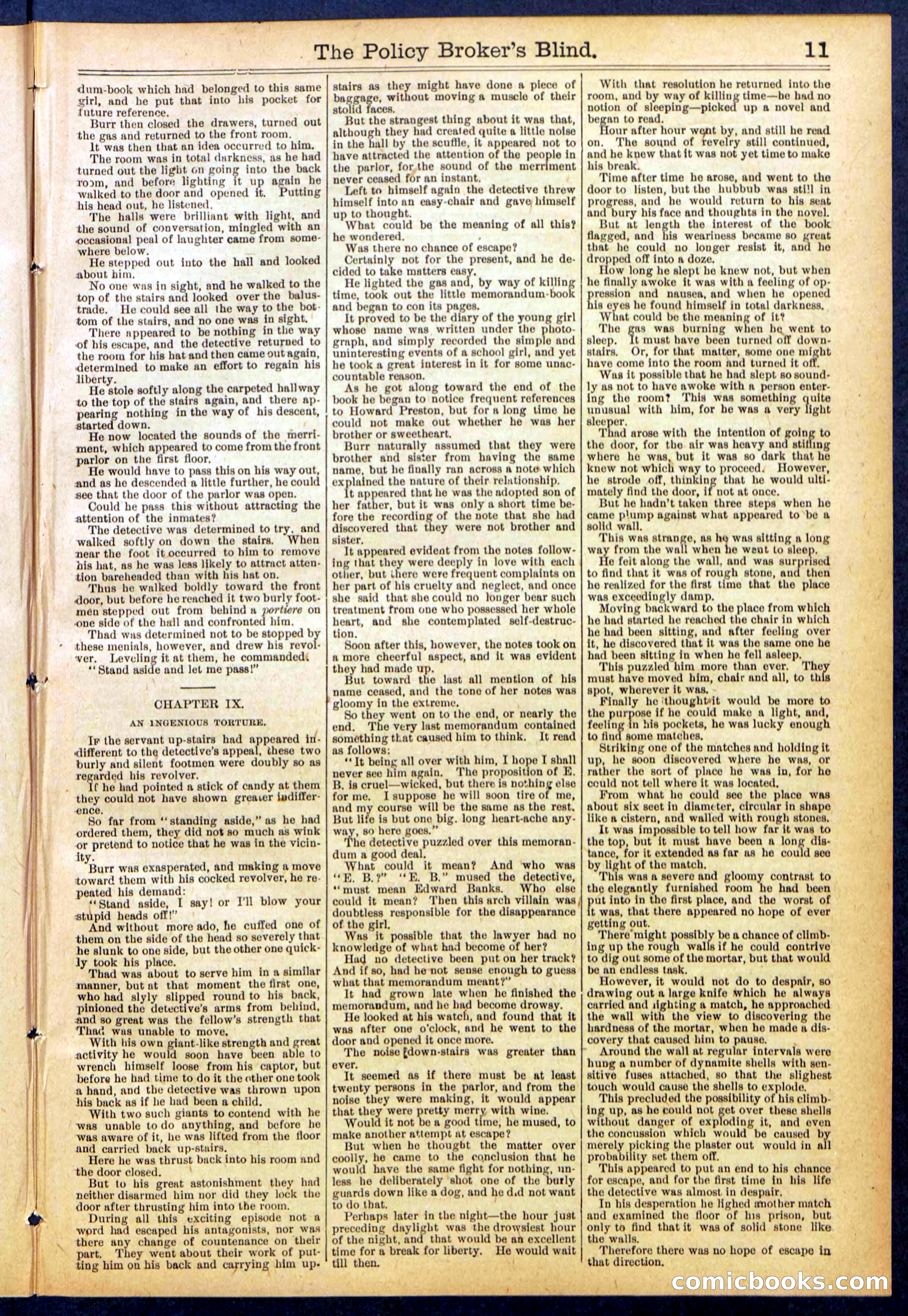 The Policy Broker's Blind; or, Detective Burr's Police Puzzle — page 11 of 32