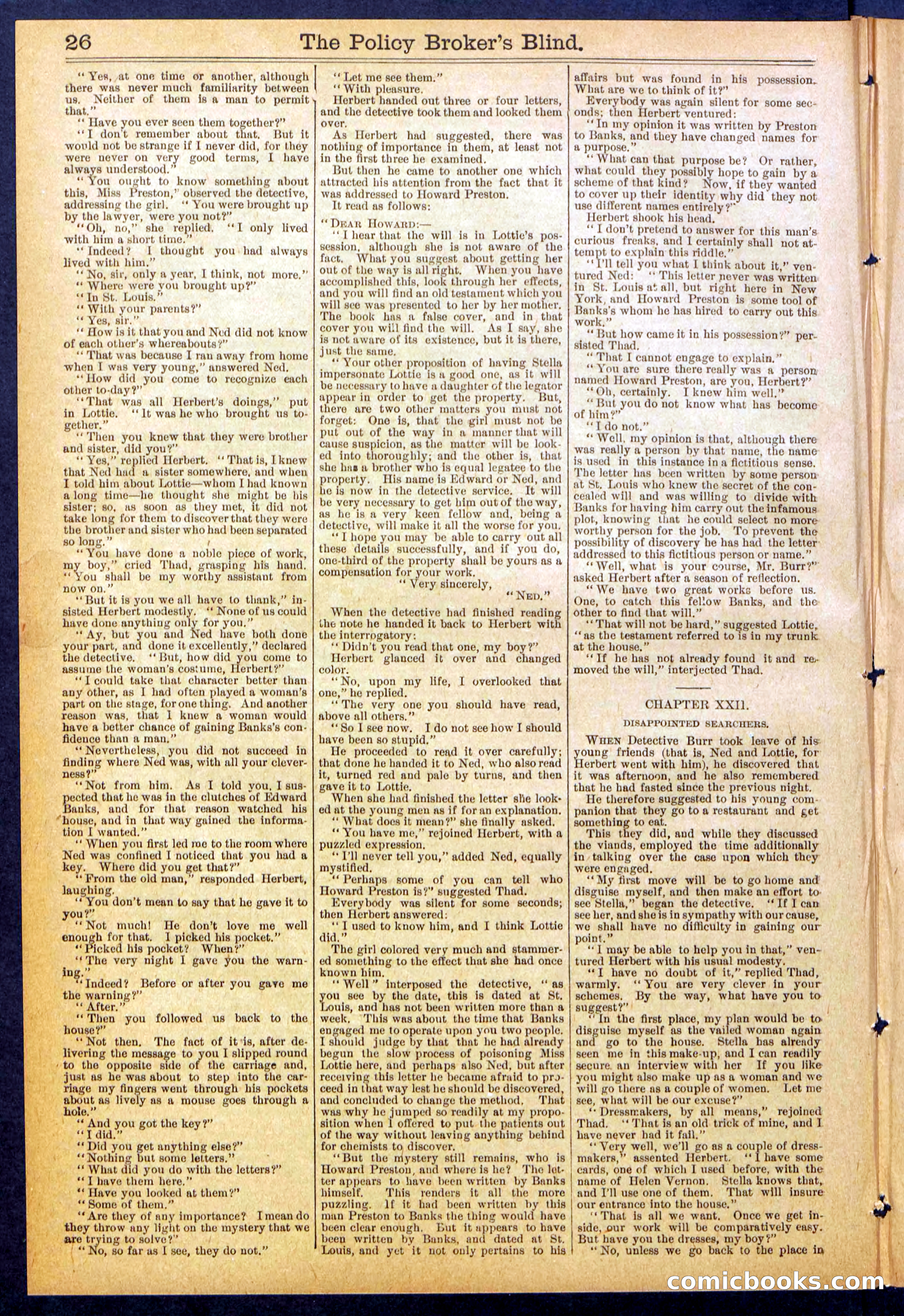 The Policy Broker's Blind; or, Detective Burr's Police Puzzle — page 26 of 32