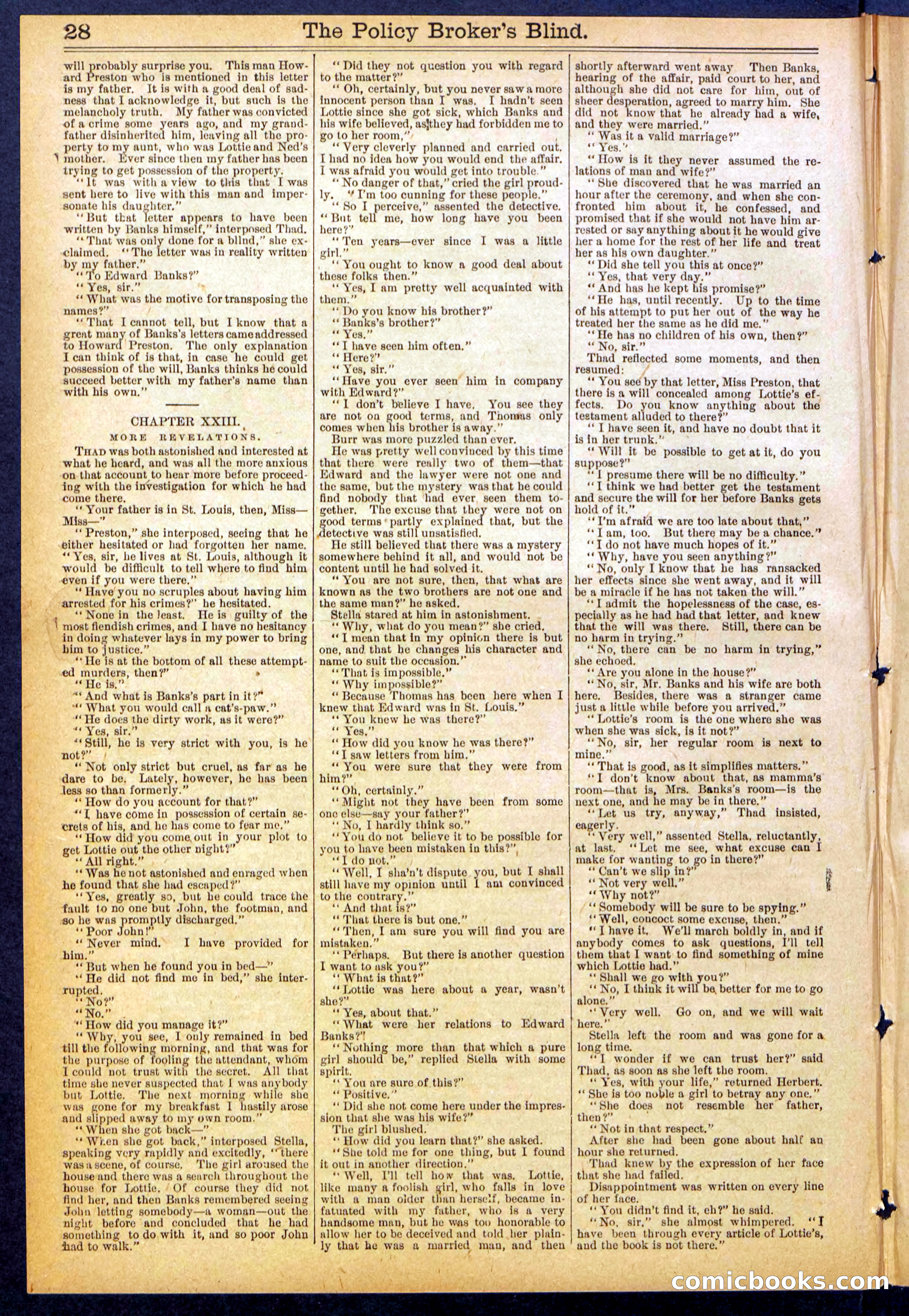 The Policy Broker's Blind; or, Detective Burr's Police Puzzle — page 28 of 32