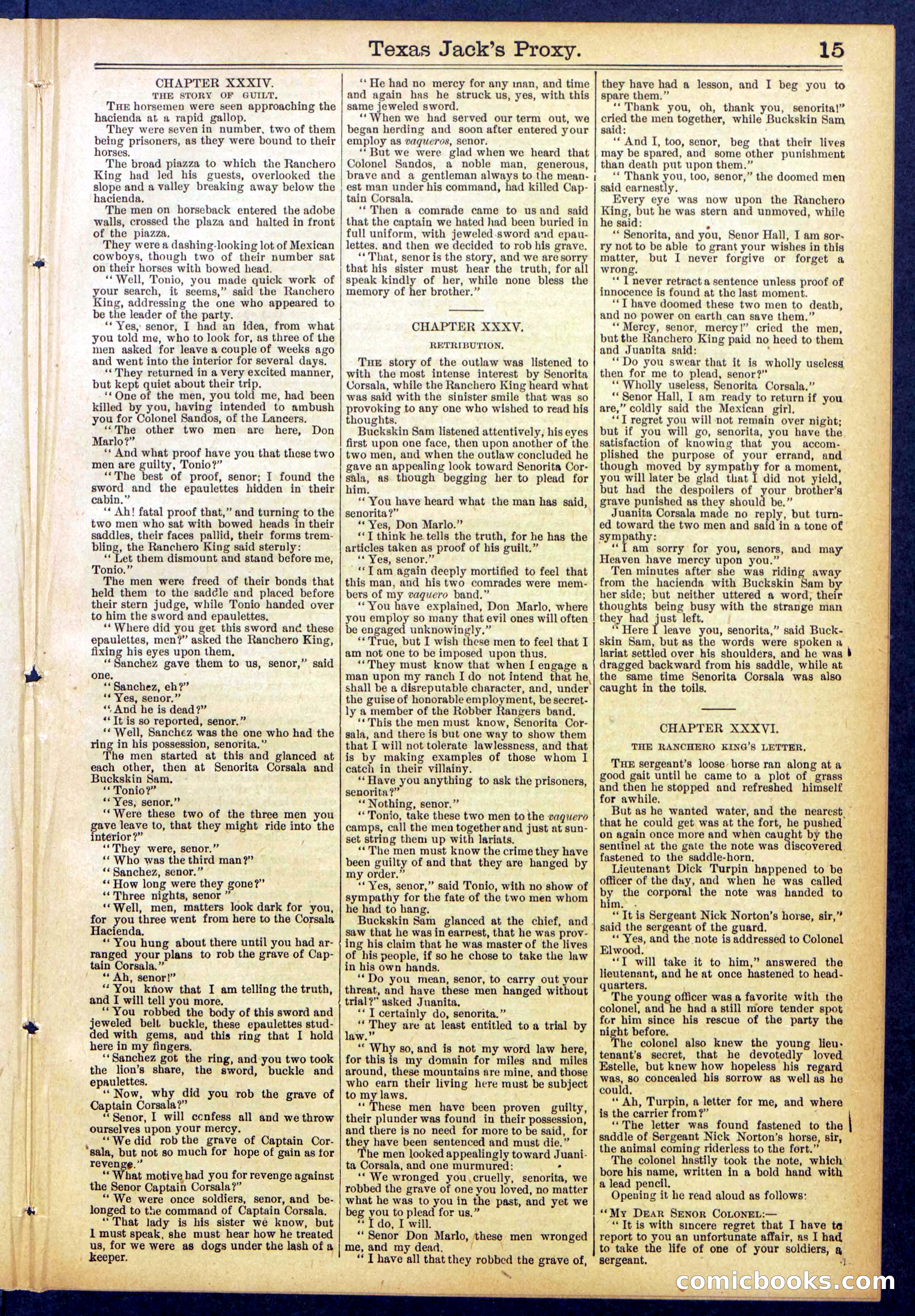 The Ranch King Dead-Shot; or, Texas Jack's Proxy — page 15 of 32