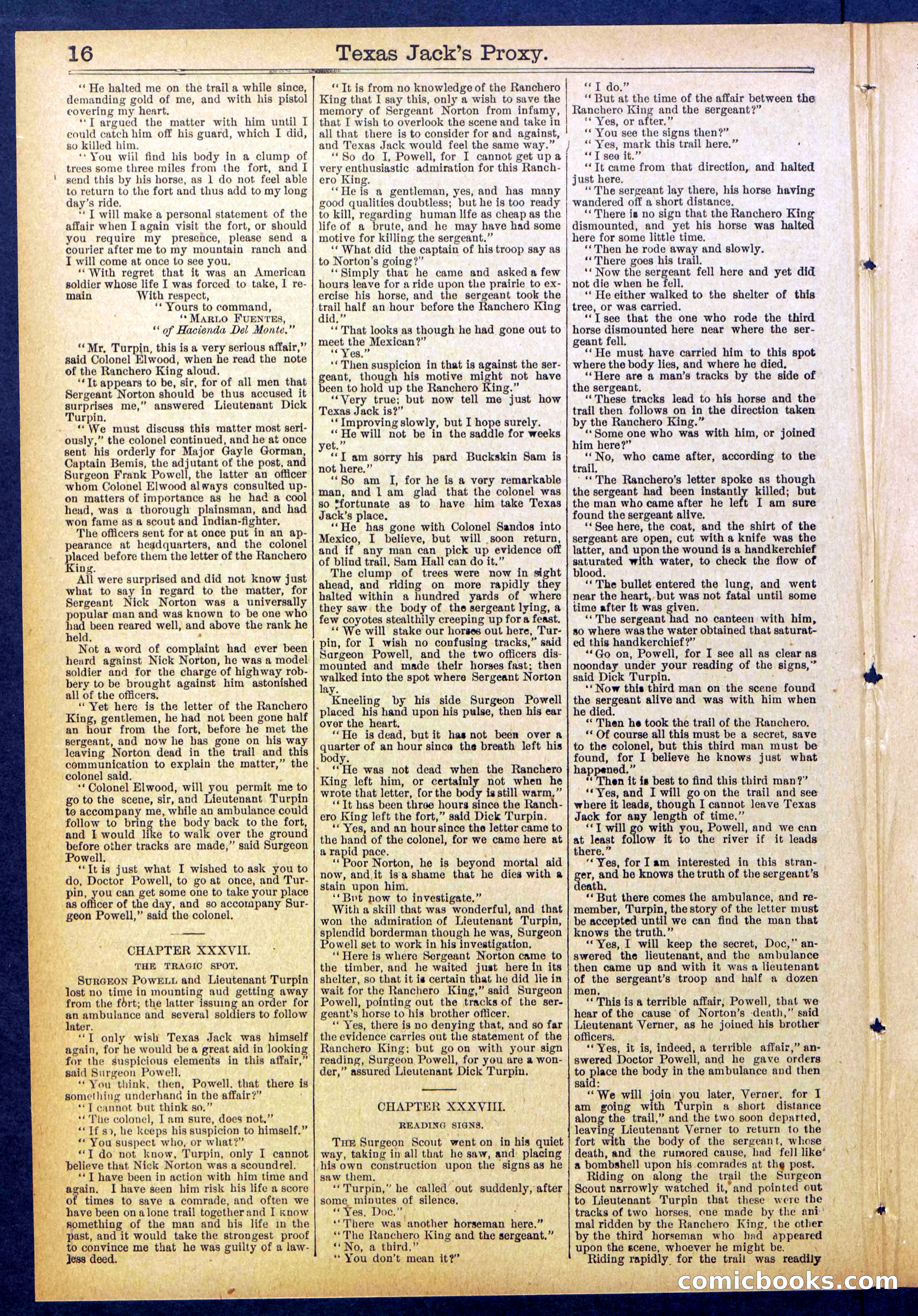 The Ranch King Dead-Shot; or, Texas Jack's Proxy — page 16 of 32