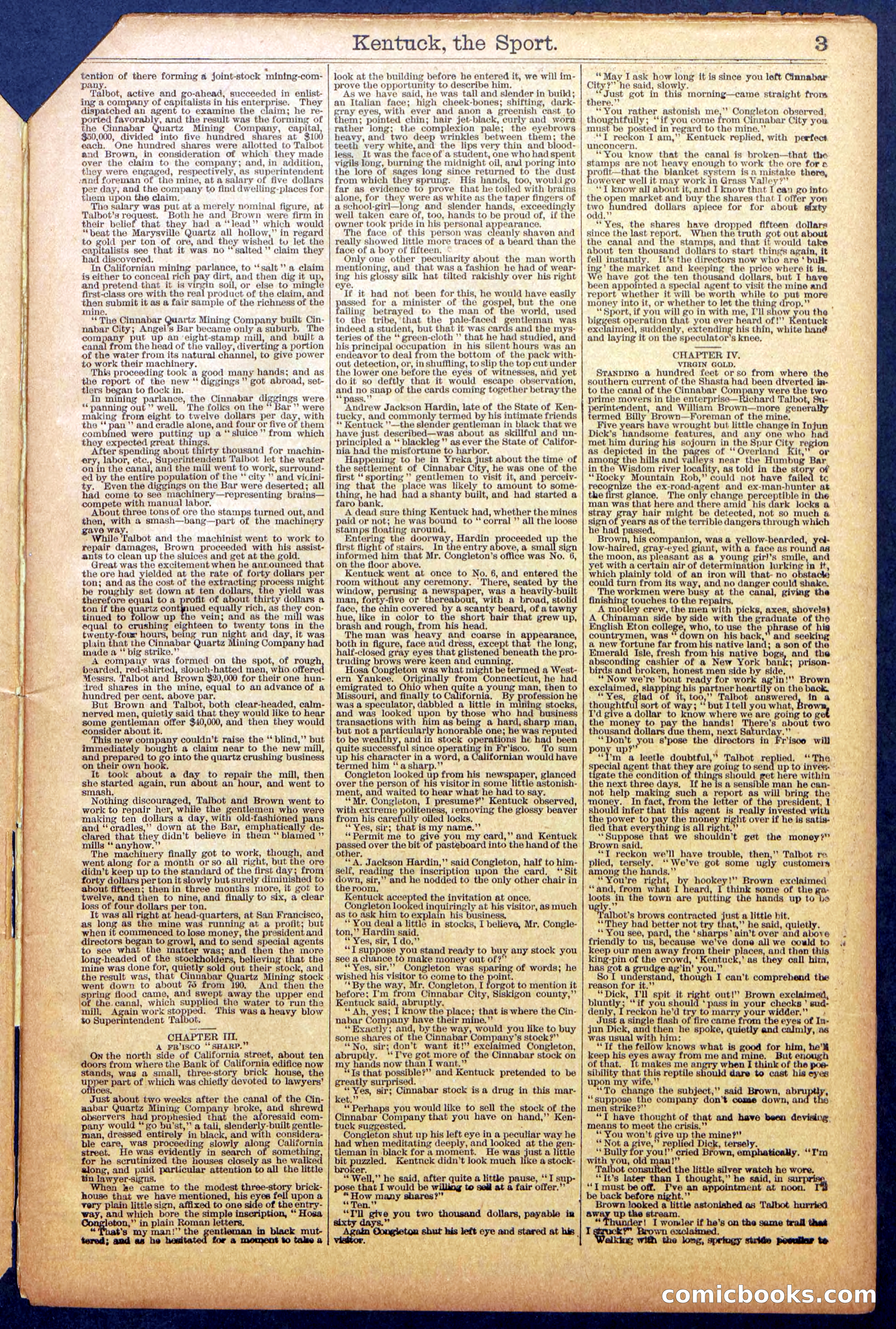 Dick Talbot at the Mines; or, Kentucky the Sport — page 5 of 36