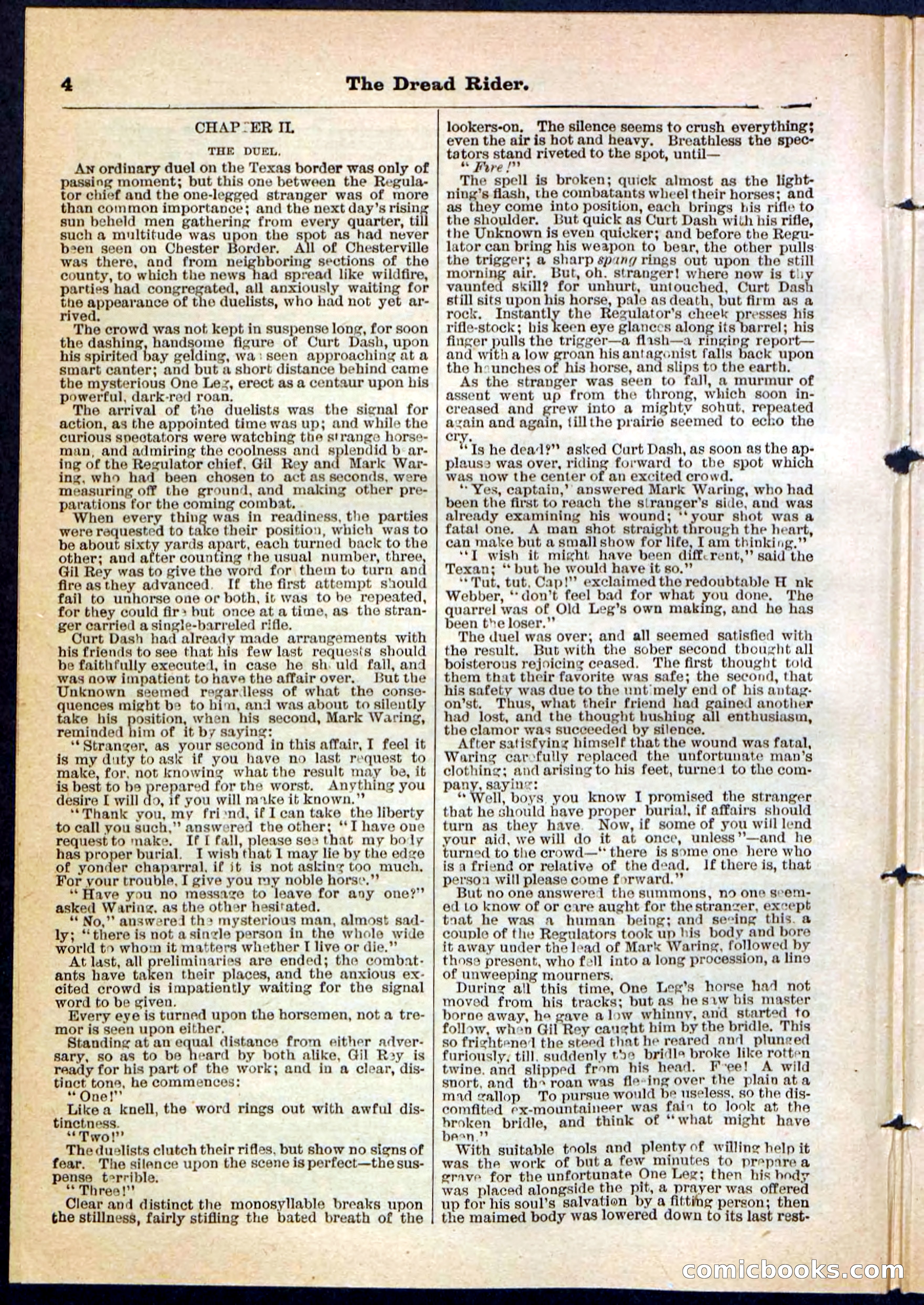 The Dread Rider; or, The Texan Duellist — page 4 of 32
