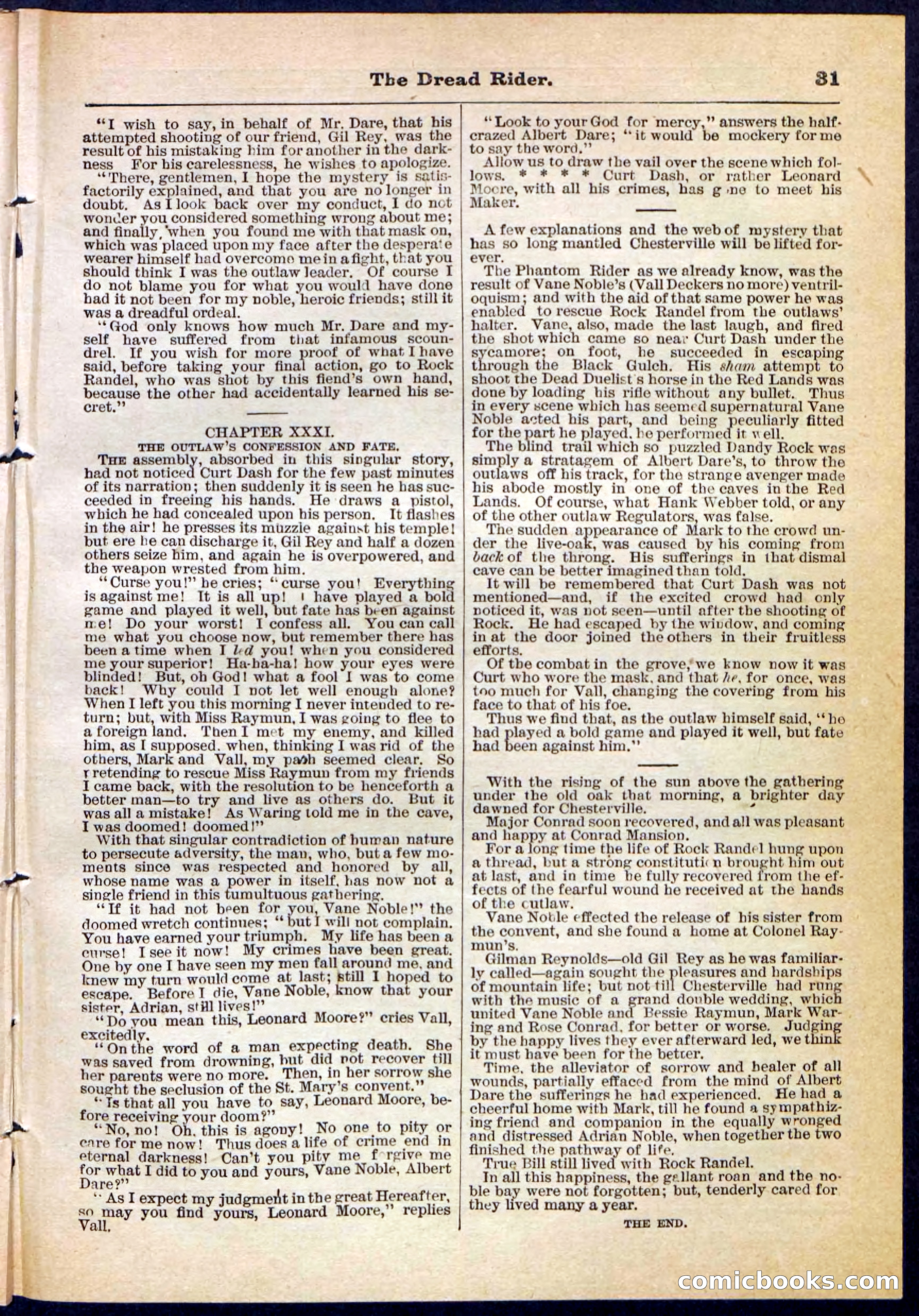 The Dread Rider; or, The Texan Duellist — page 31 of 32