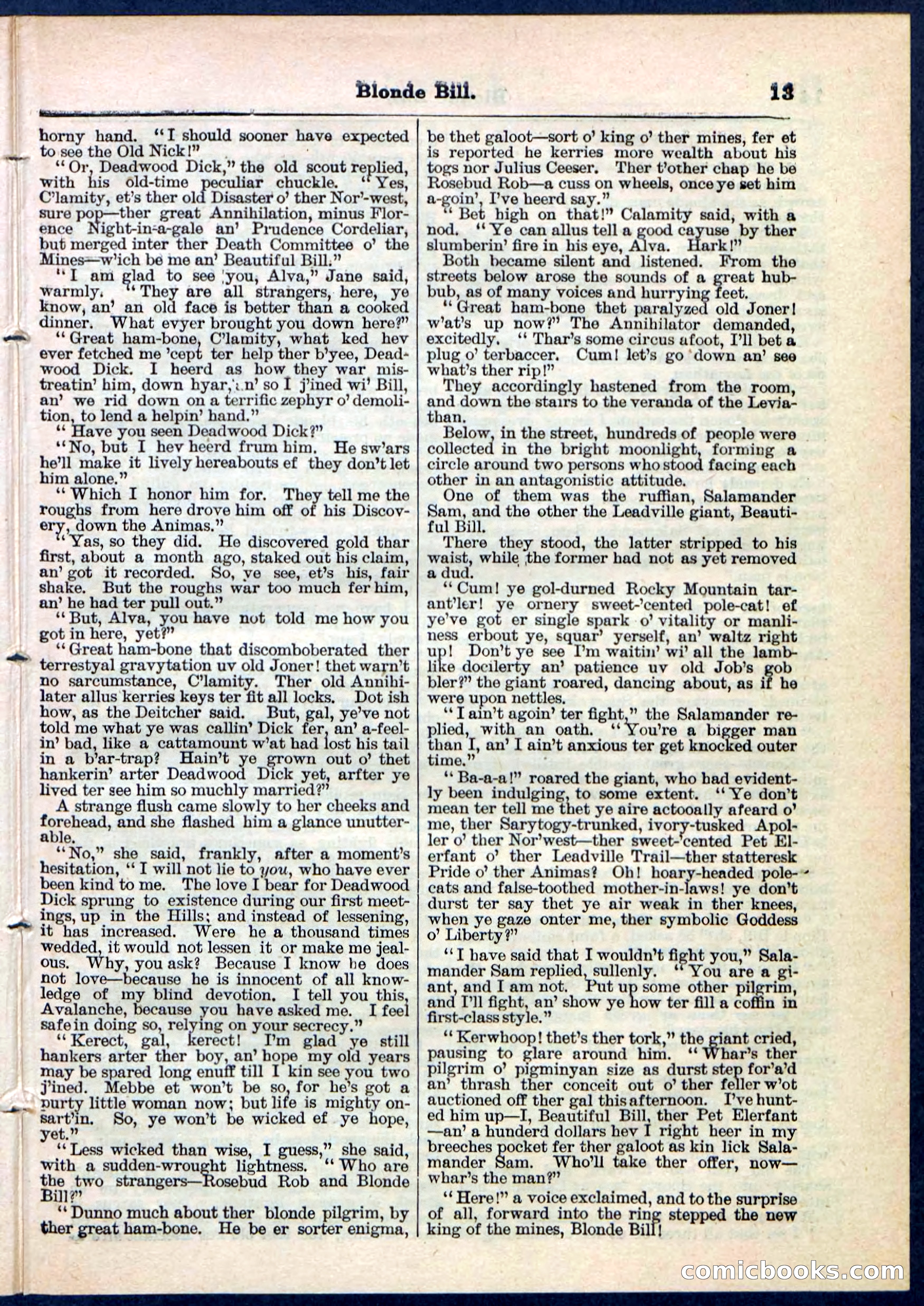 Blonde Bill, or Deadwood Dick's Home Base — page 13 of 32