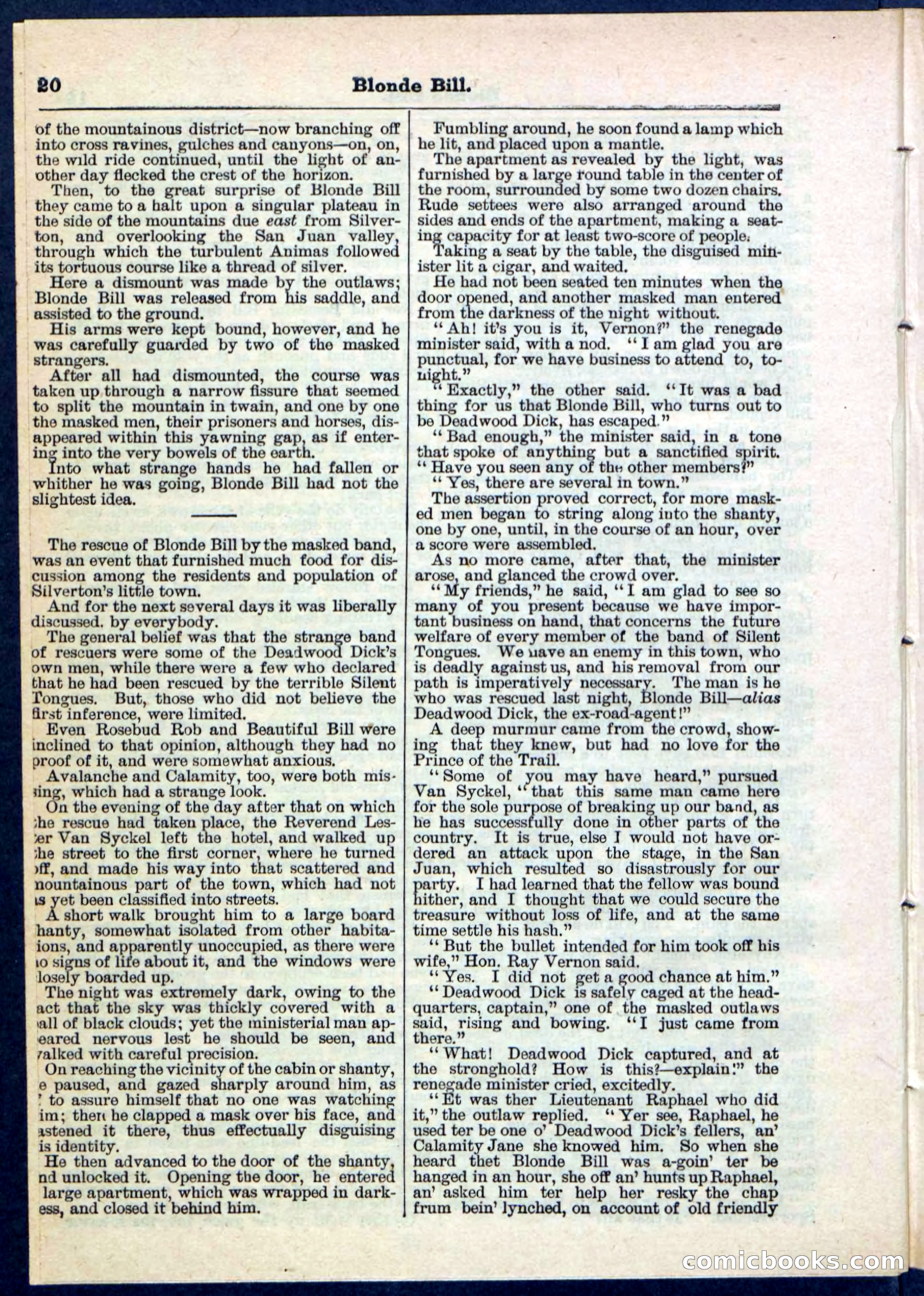 Blonde Bill, or Deadwood Dick's Home Base — page 20 of 32